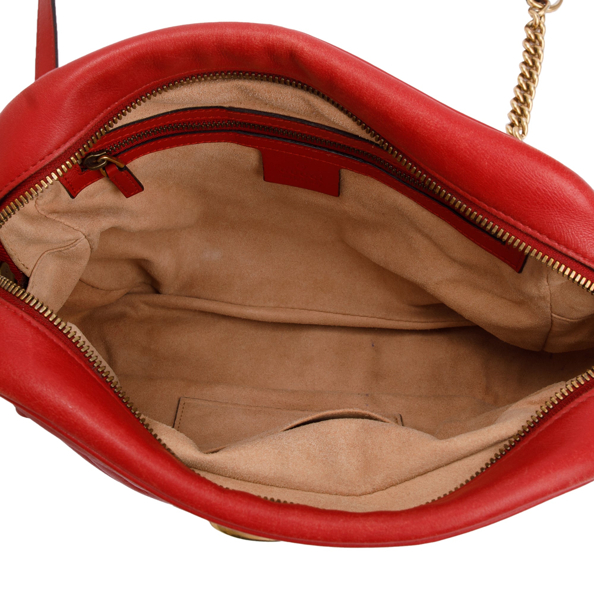 Gucci Red GG Marmont Matelasse Medium Shoulder Bag