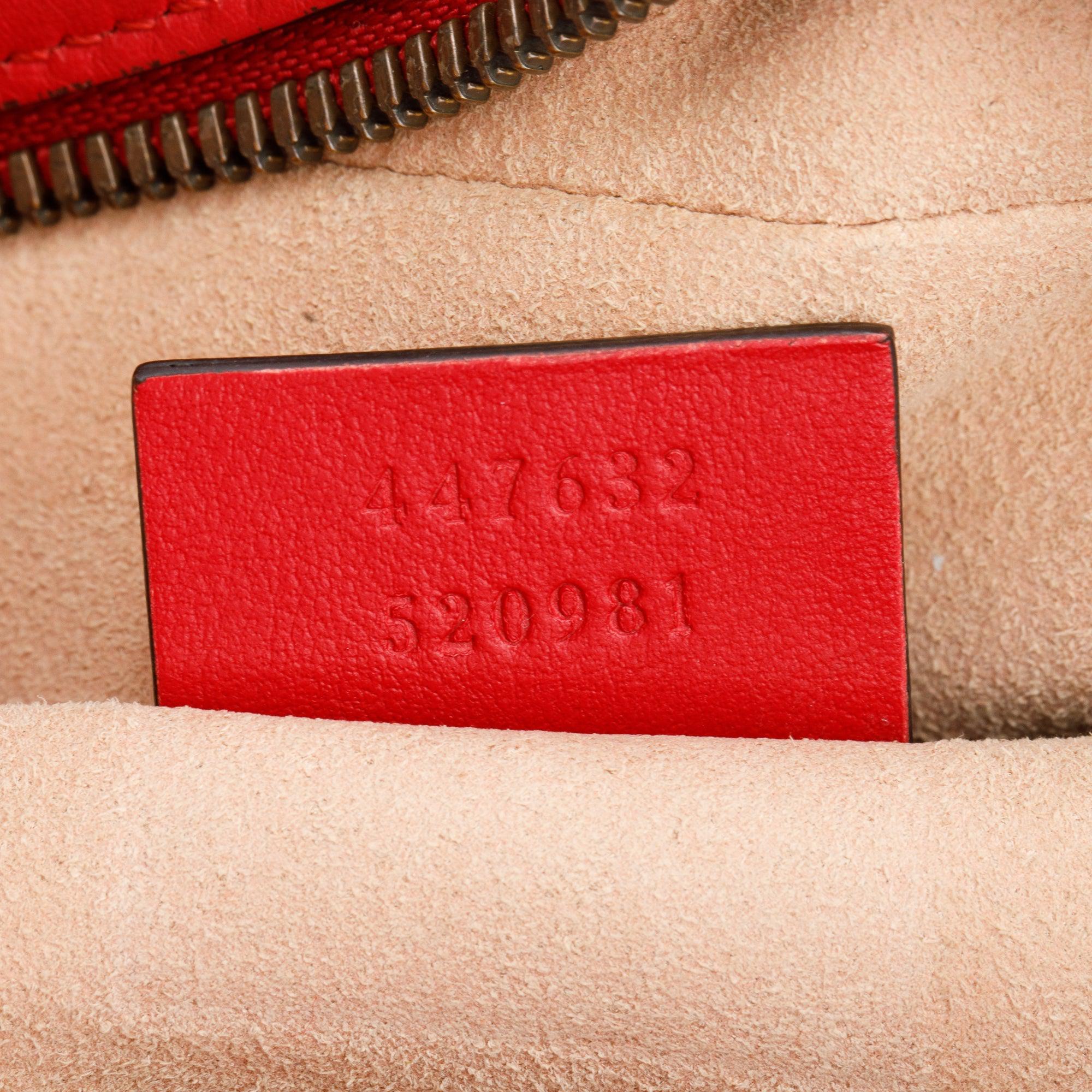 Gucci Red GG Marmont Matelasse Small Shoulder Bag