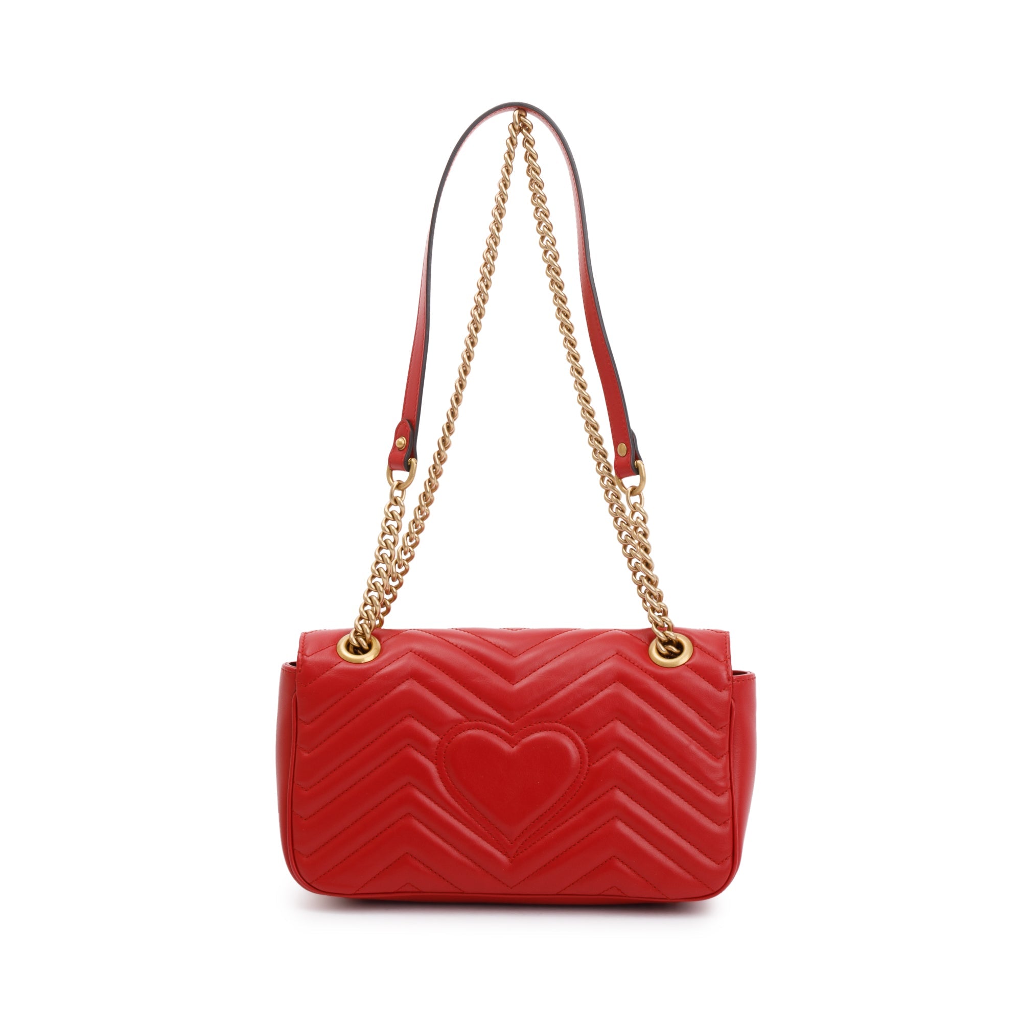 Gucci Red GG Marmont Matelasse Small Shoulder Bag