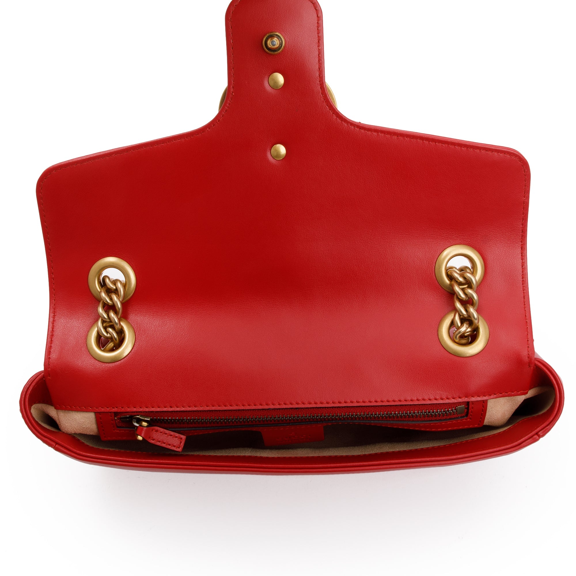 Gucci Red GG Marmont Matelasse Small Shoulder Bag