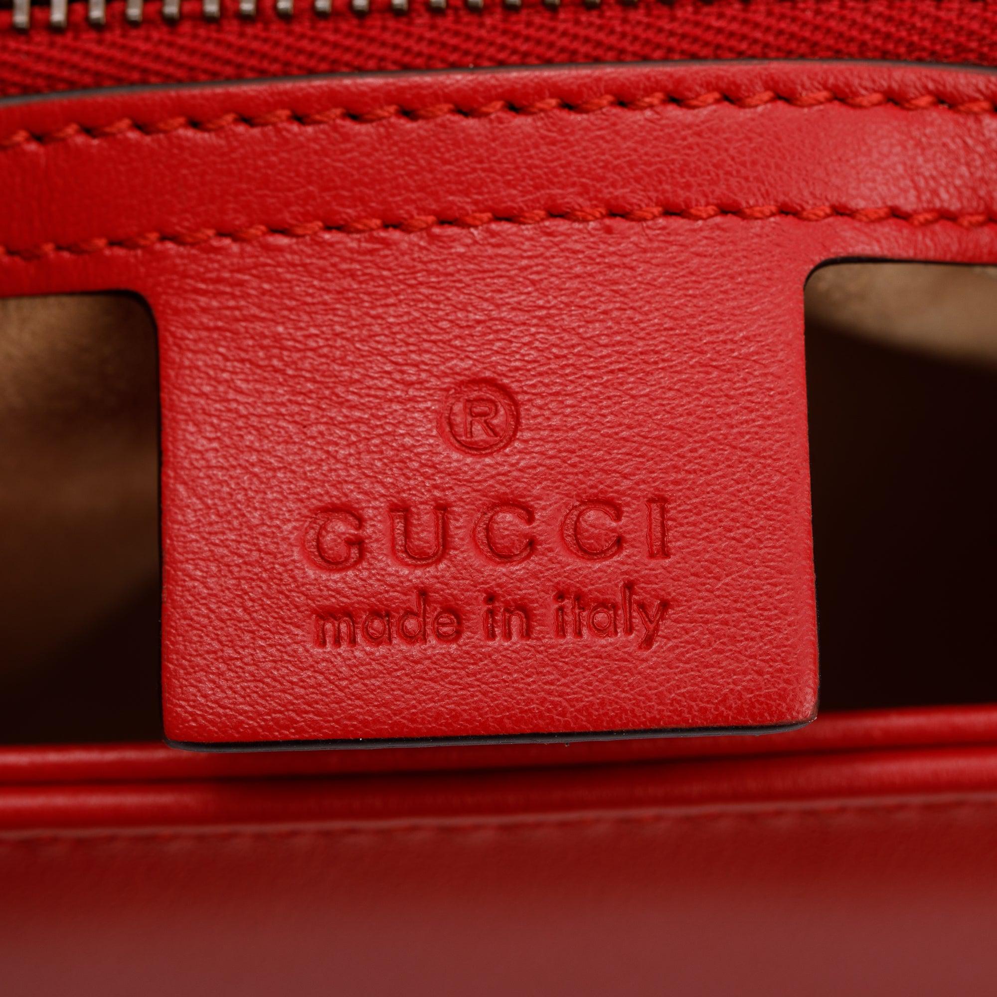 Gucci Red GG Marmont Matelasse Small Shoulder Bag