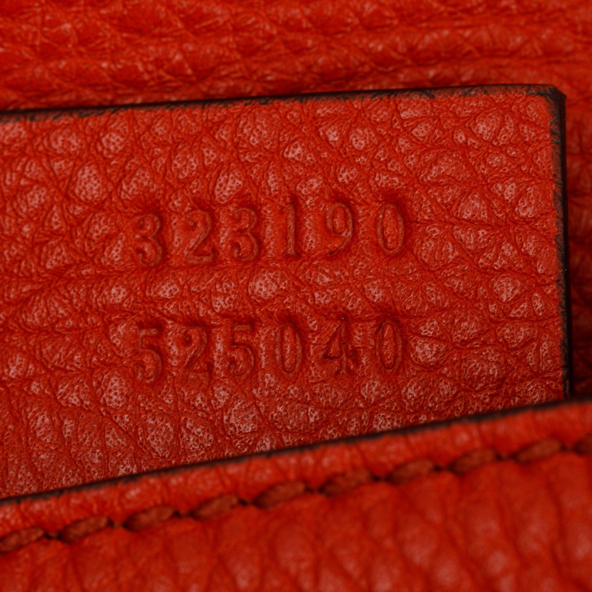 Gucci Red Grained Calfskin Leather Small Soho Chain Crossbody Bag