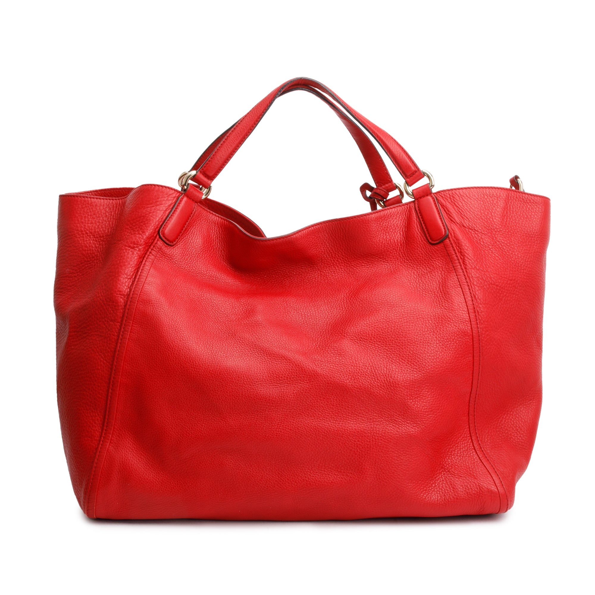 Gucci Red Grained Leather Large Soho Tote