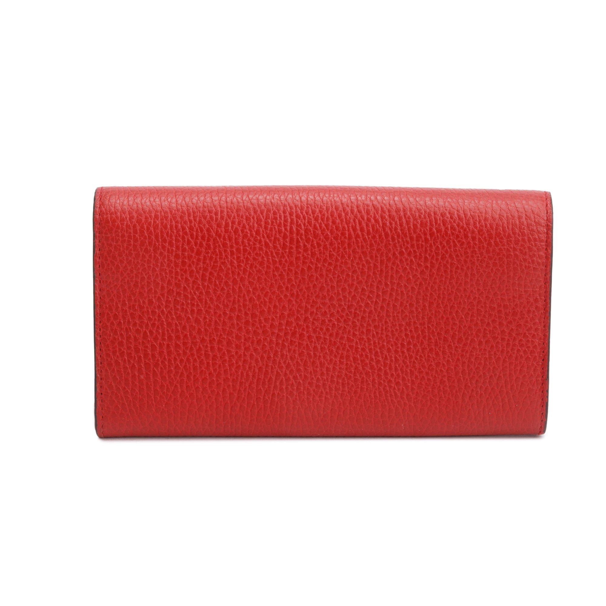Gucci Red Leather Interlocking GG Continental Wallet