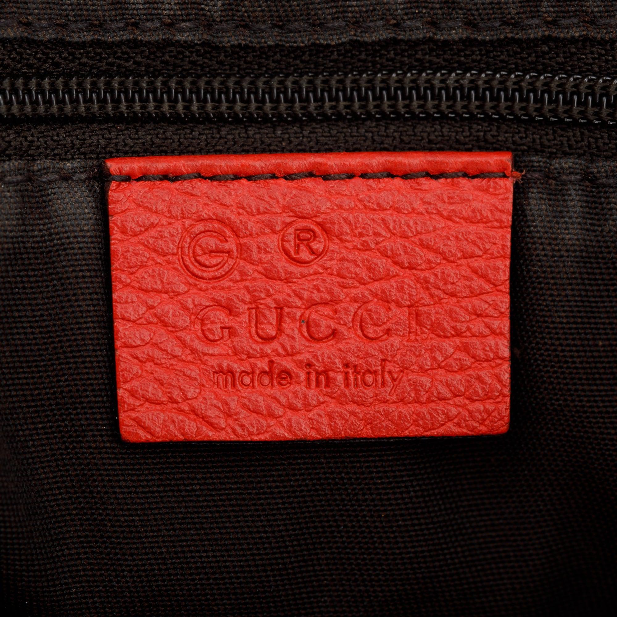 Gucci Red Leather Medium Abbey D-Ring Hobo