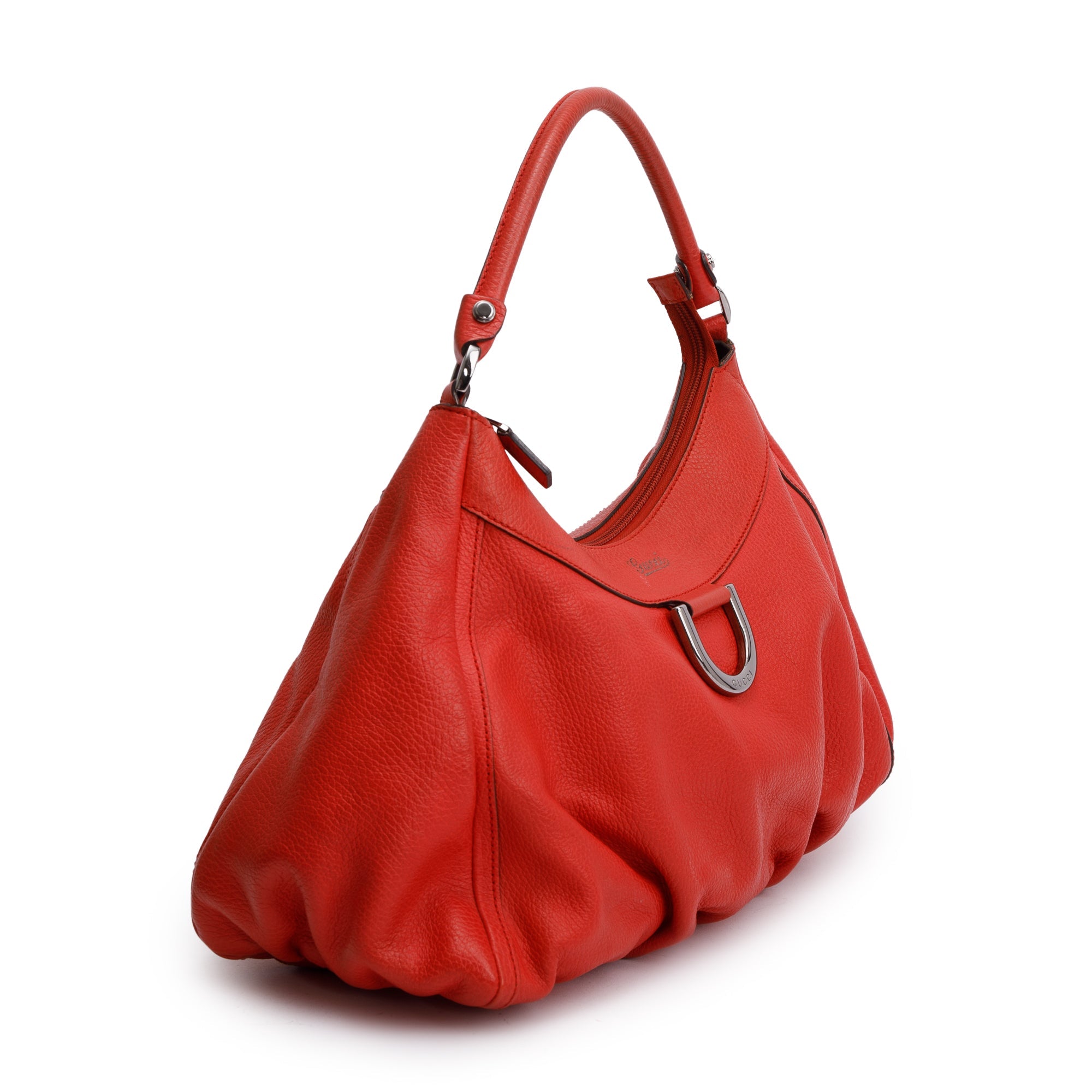 Gucci Red Leather Medium Abbey D-Ring Hobo