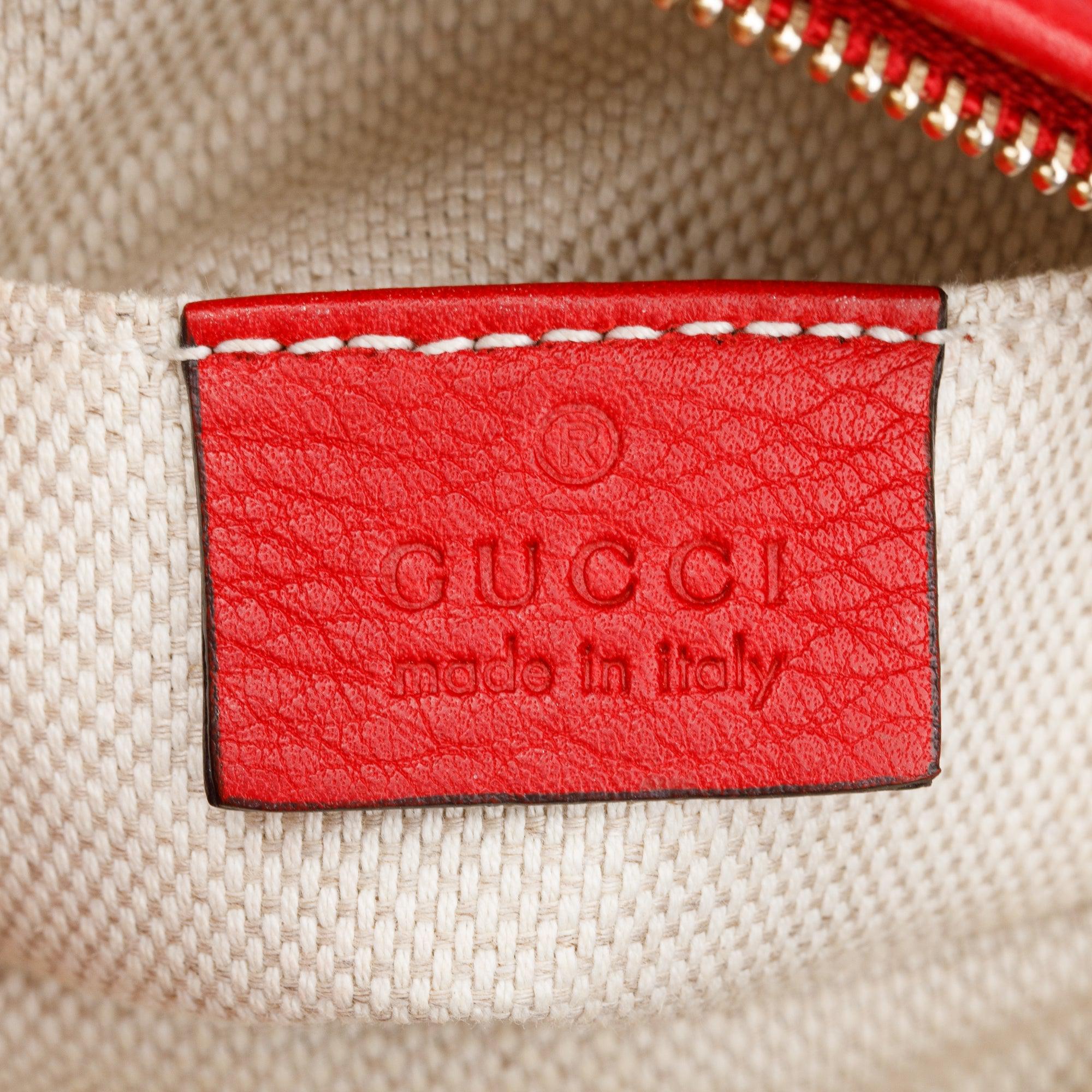 Gucci Red Leather Mini Soho Chain Crossbody Bag