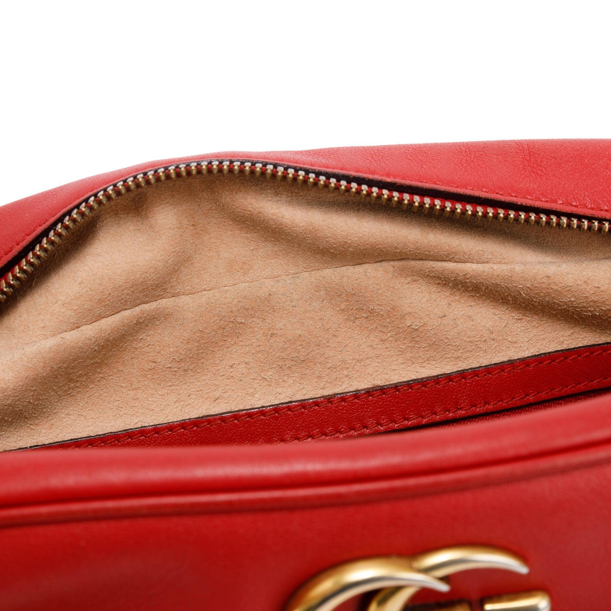 Gucci Red Medium GG Marmont Matelasse Bag