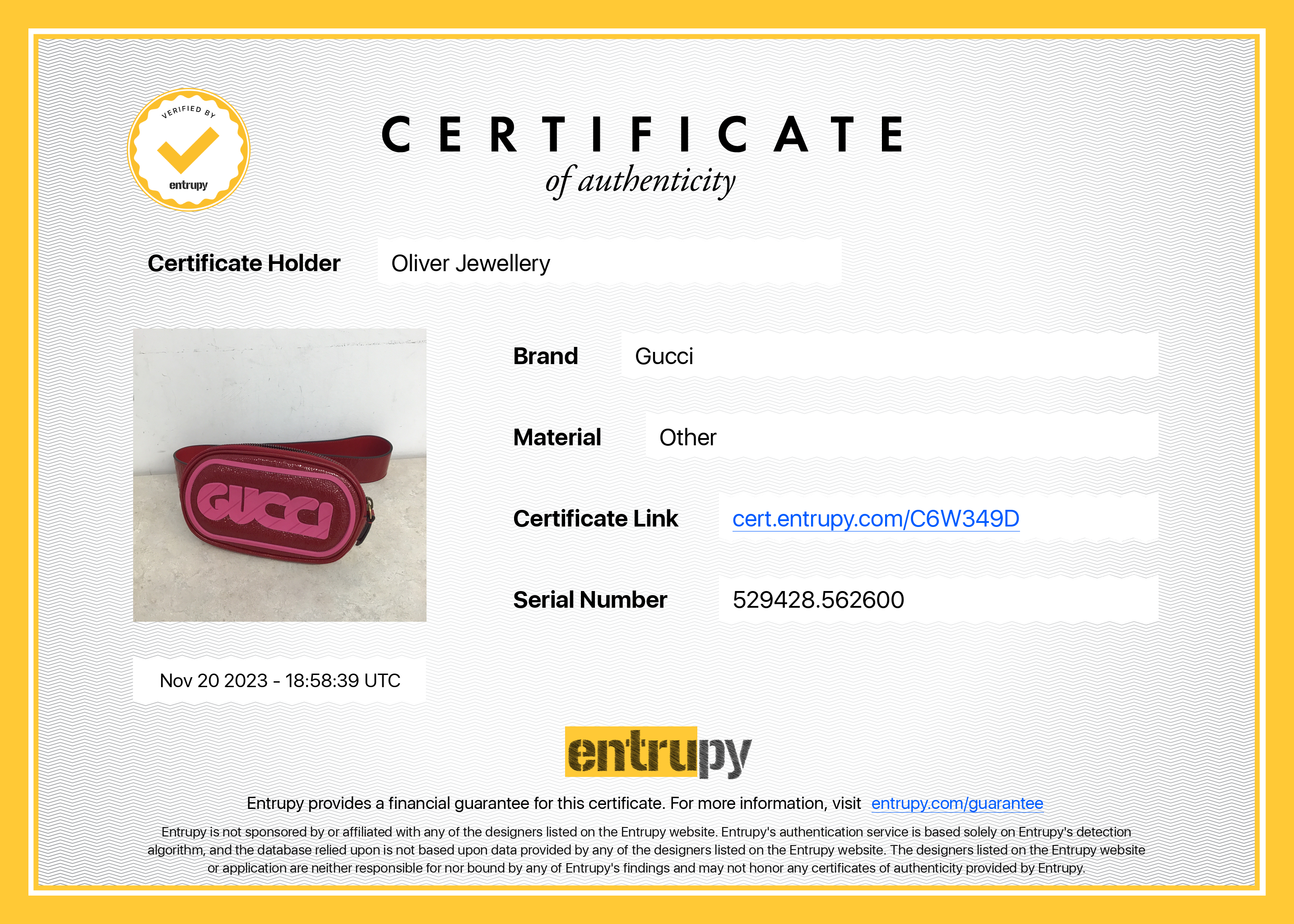 Gucci Red Patent Leather & Rubber Game Patch Logo Belt Bag, Size 85 34