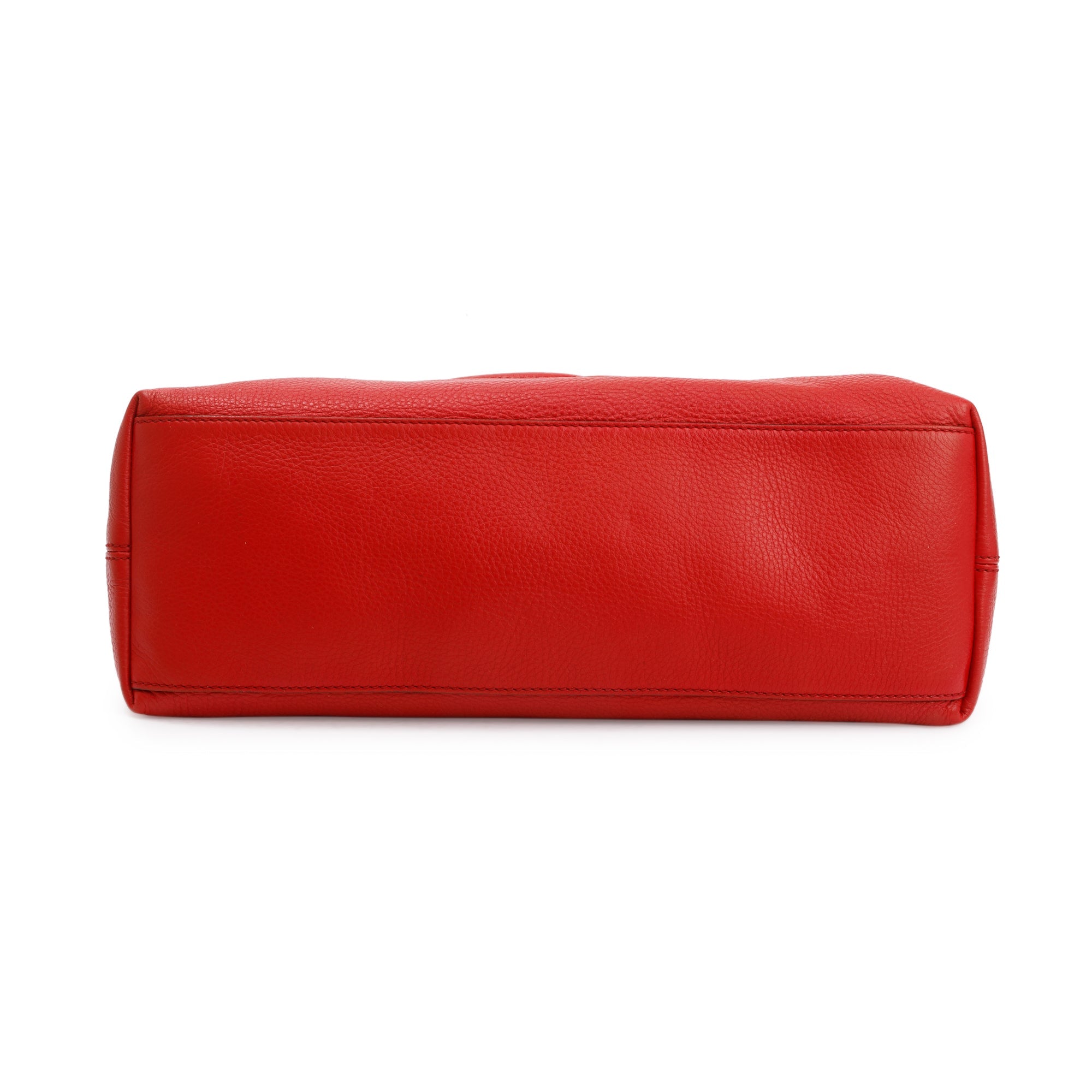 Gucci Red Pebbled Calfksin Leather Medium Soho Chain Tote