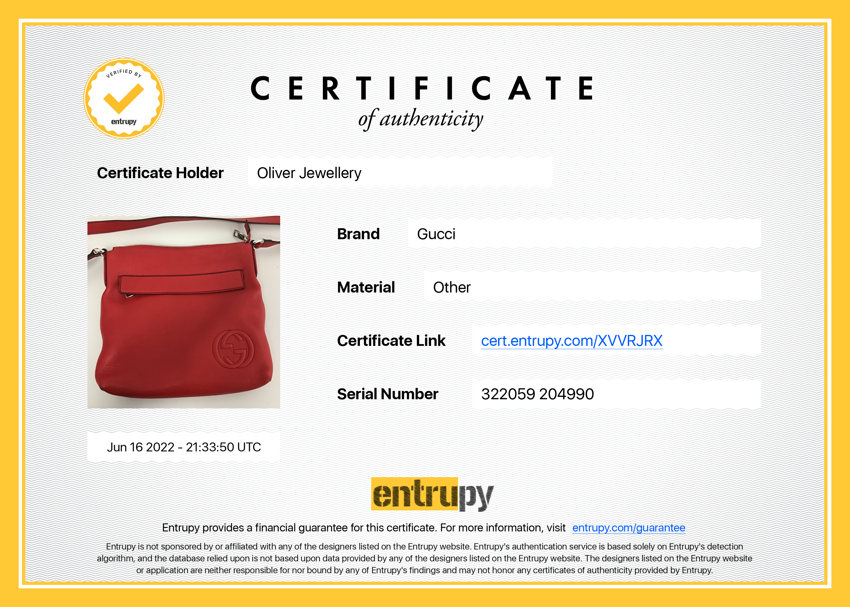 Gucci Red Soho Medium Messenger Bag w/ Box