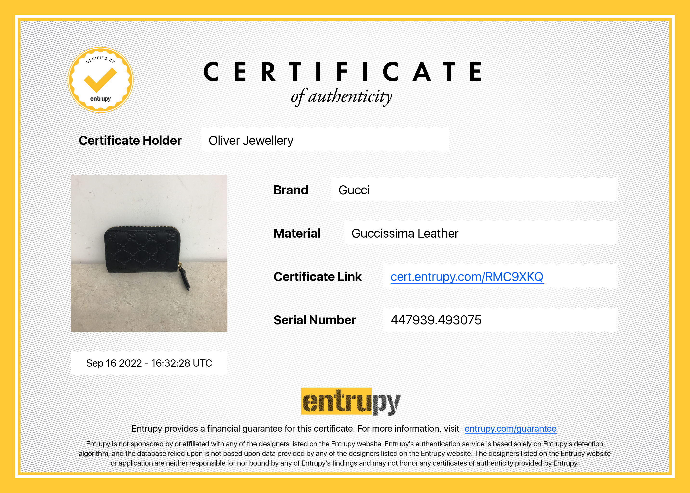 Gucci Signature Leather Card Case w/ Box