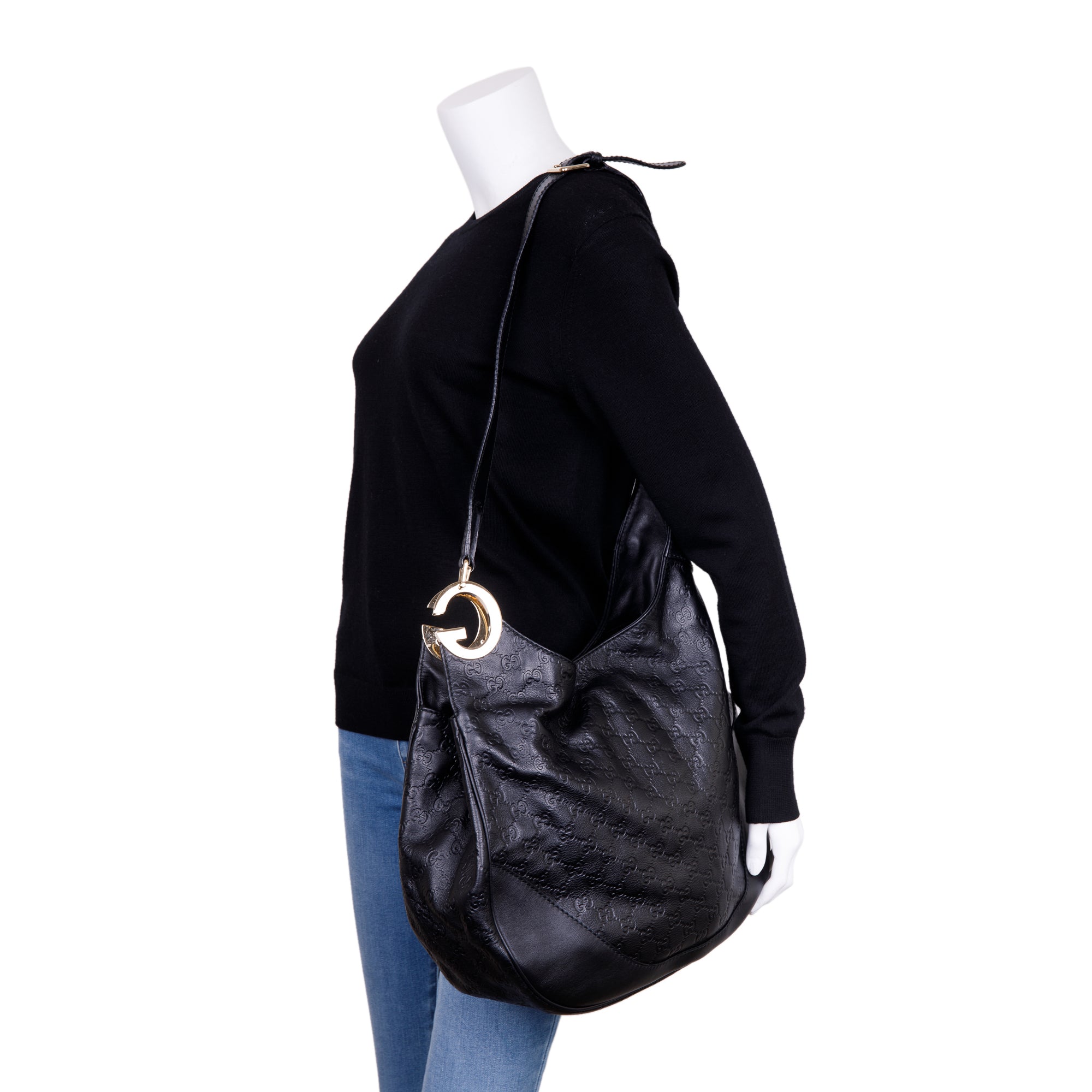 Gucci Signature Leather Medium Charlotte Hobo