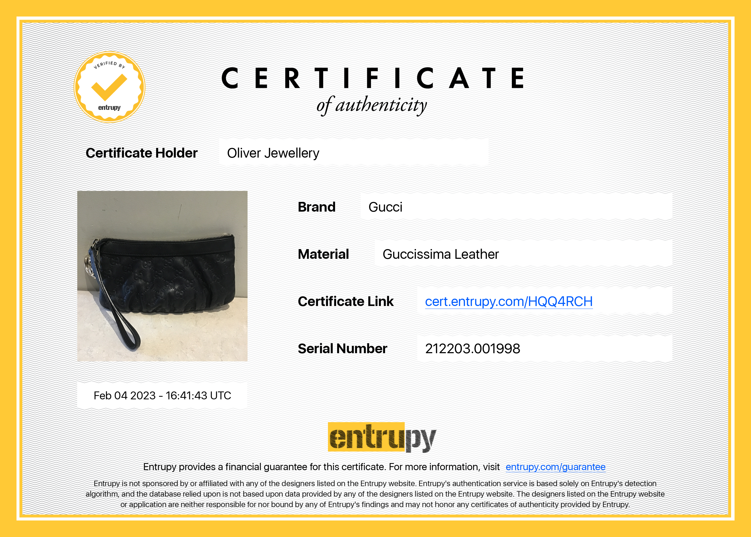 Gucci Signature New Britt Wristlet w/ Box