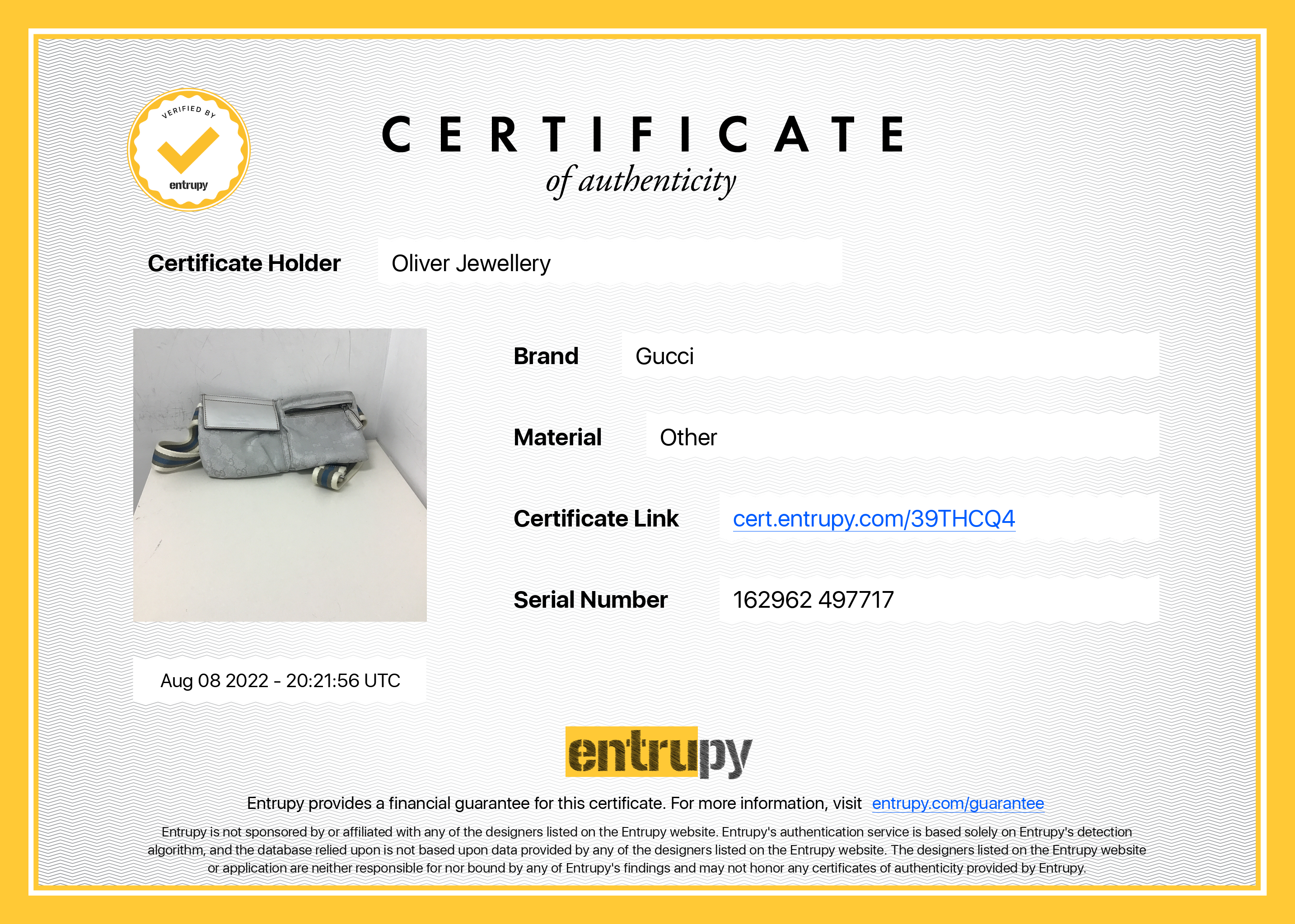 Gucci Silver GG Canvas Web Double Belt Bag