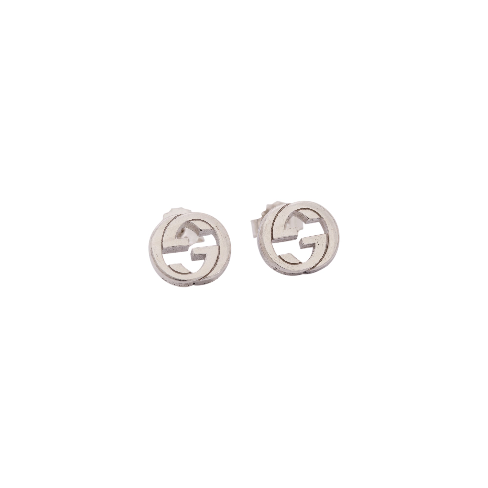 Gucci Silver Interlocking G Stud Earrings