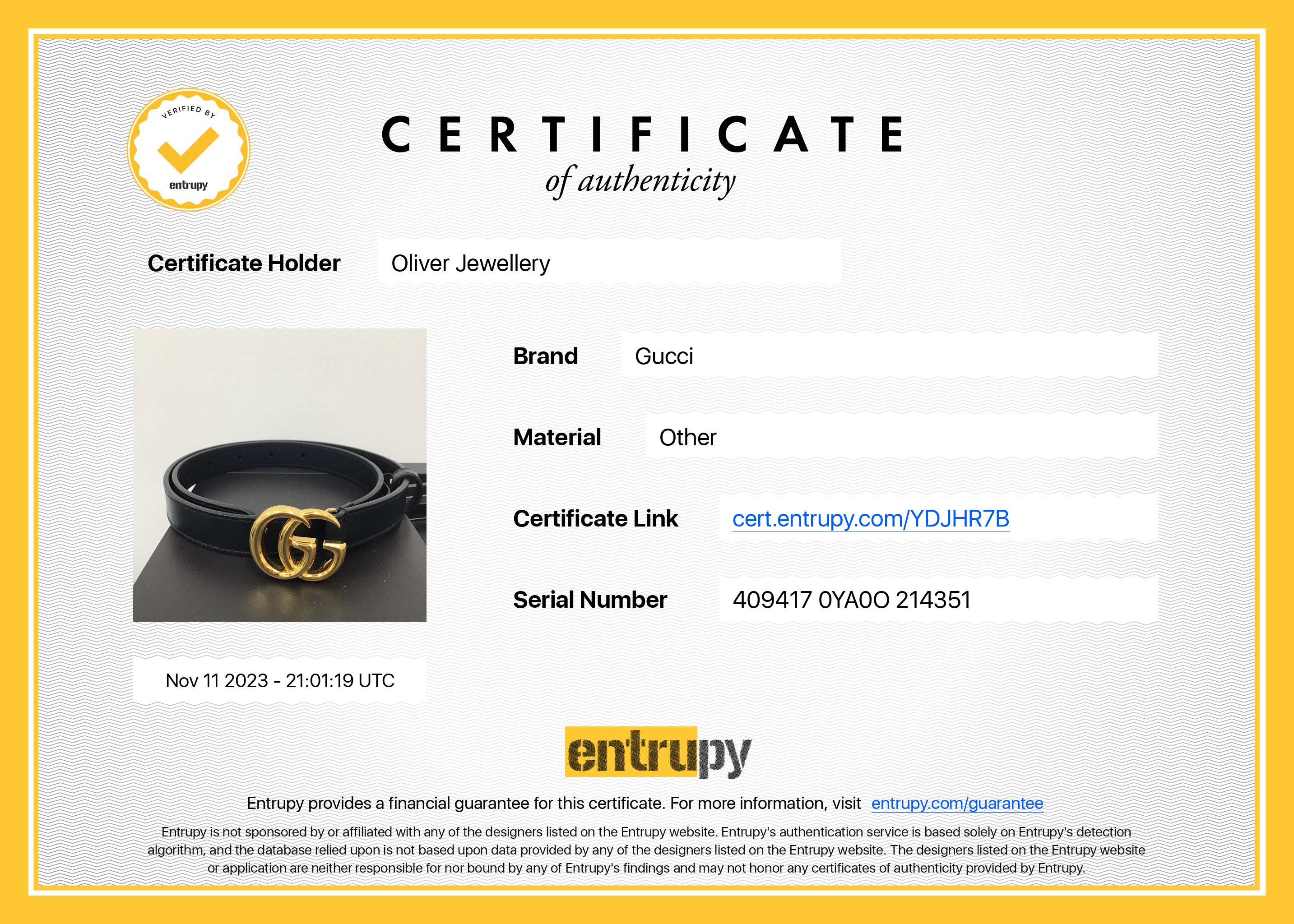 Gucci Skinny Black Leather Belt with Double G Buckle, 65 25