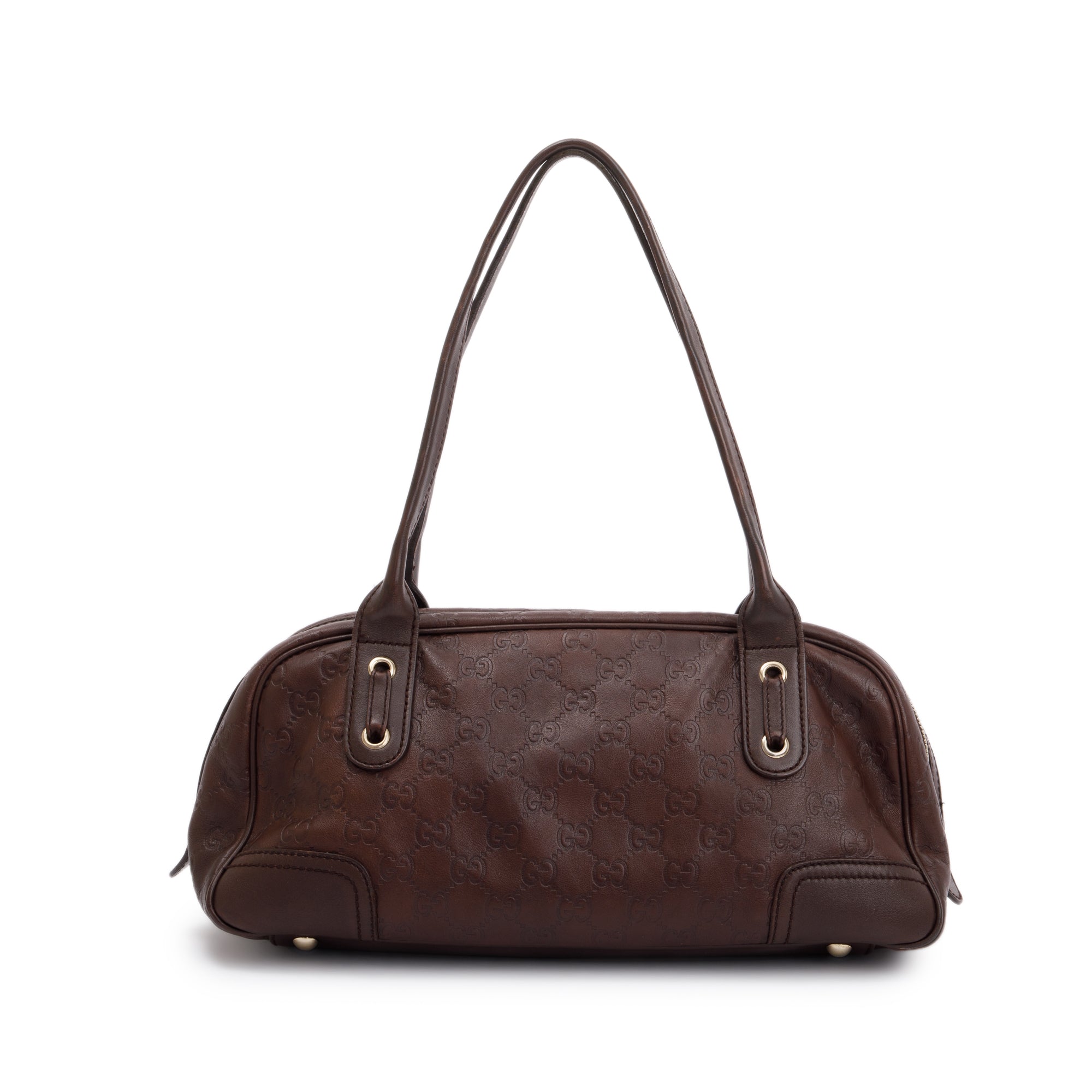 Gucci Small Brown Signature GG Leather Princy Boston Bag