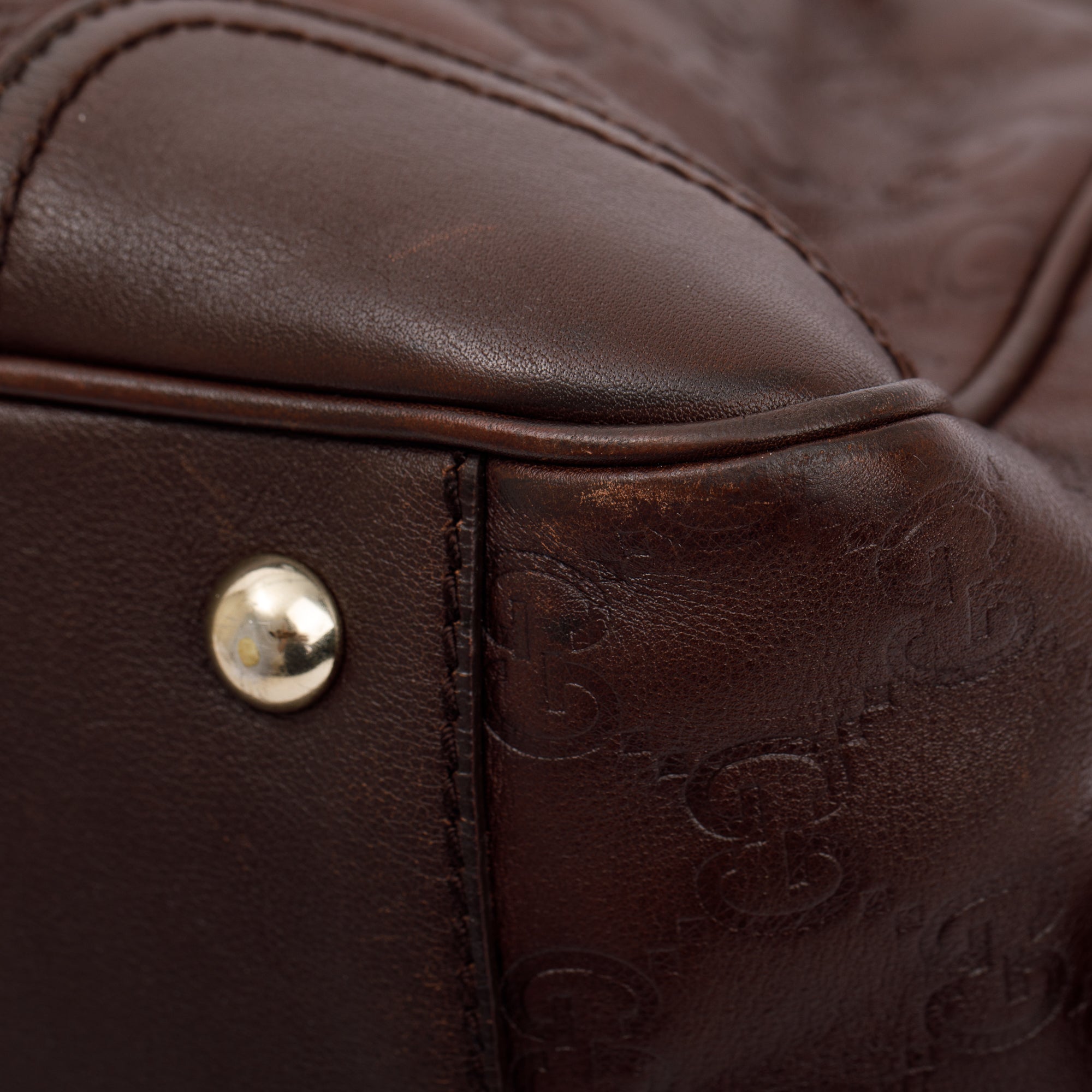 Gucci Small Brown Signature GG Leather Princy Boston Bag