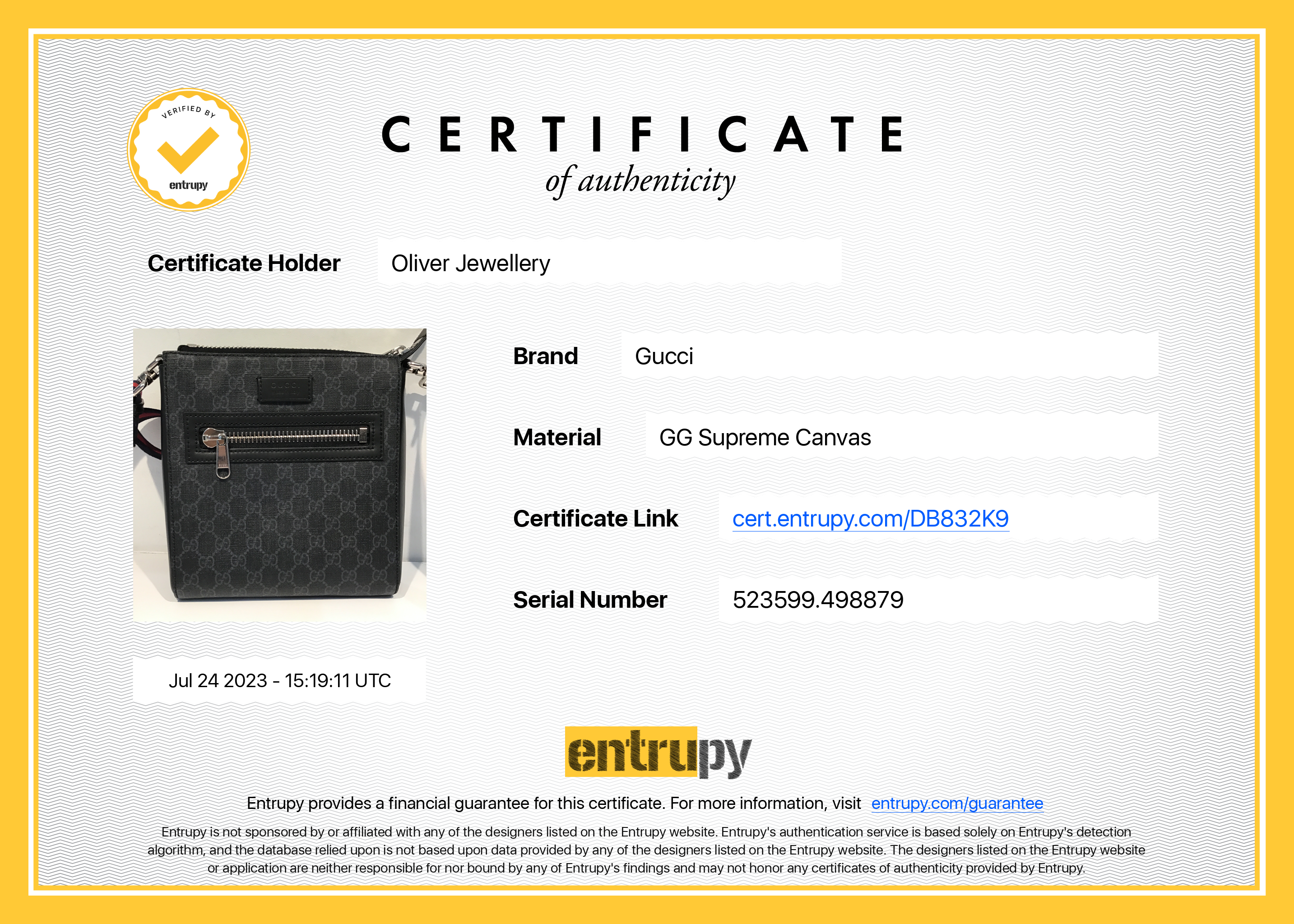 Gucci Small GG Supreme Messenger Bag