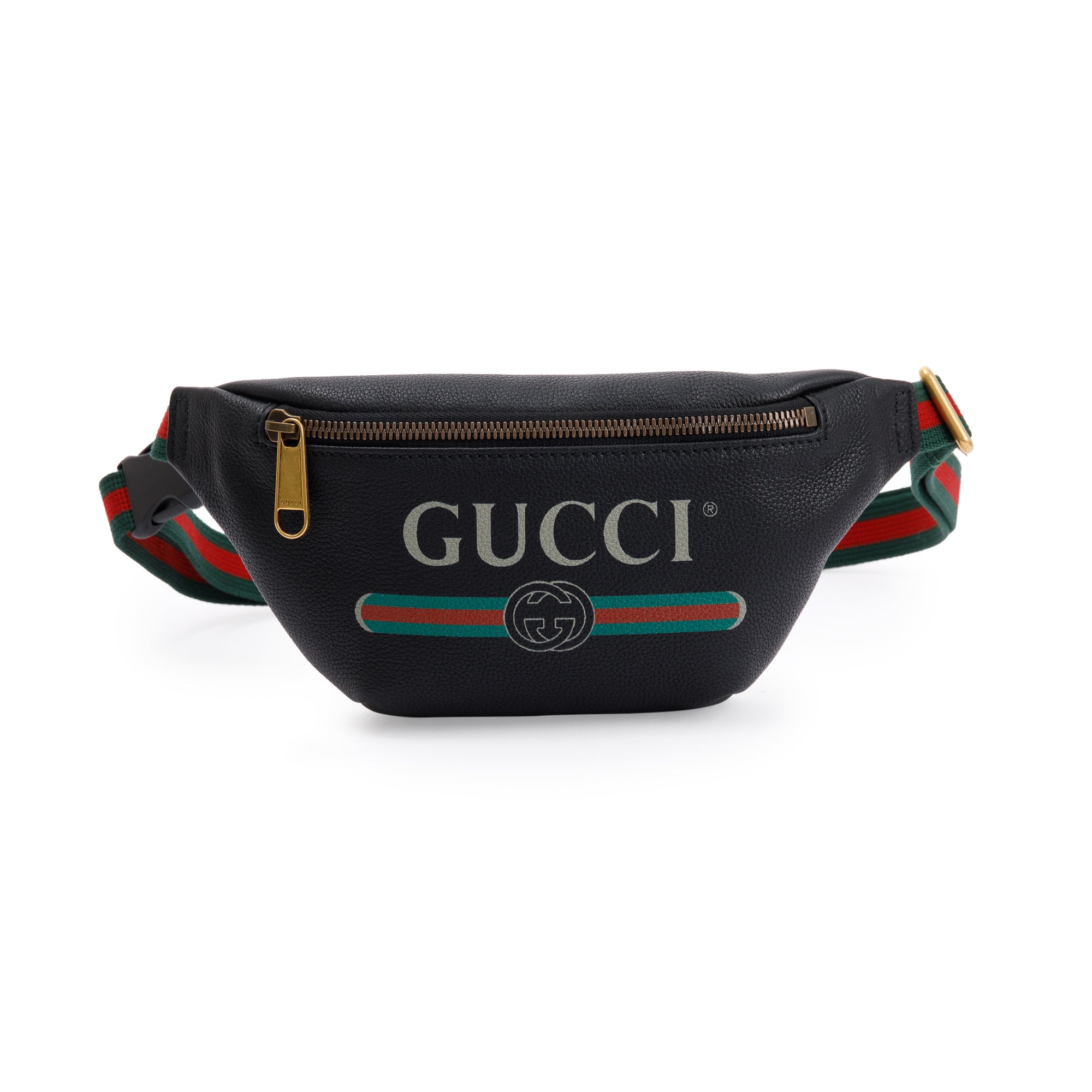 Gucci Small Logo Print Leather Belt Bag w/ Box