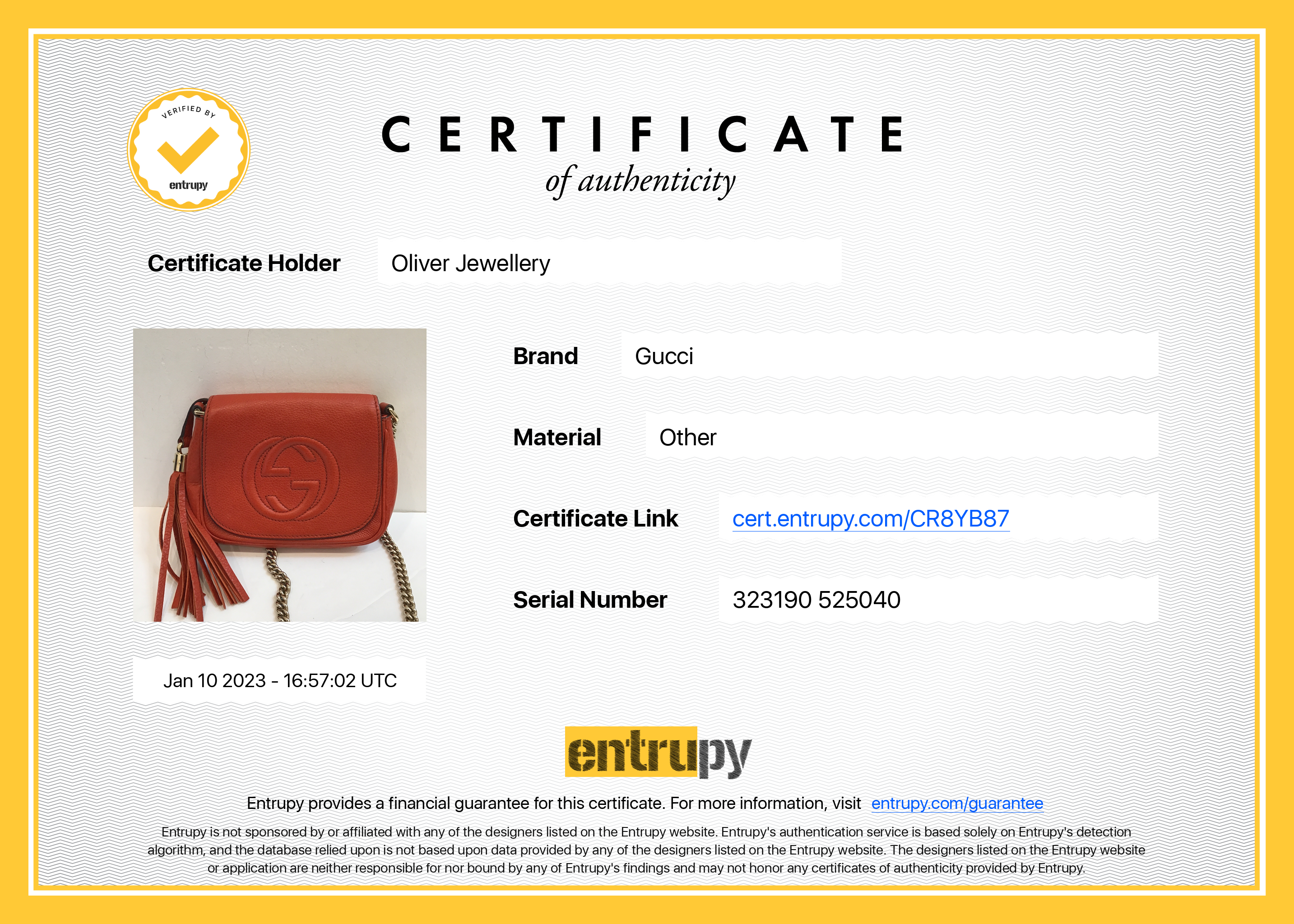 Gucci Small Soho Chain Crossbody Flap Bag