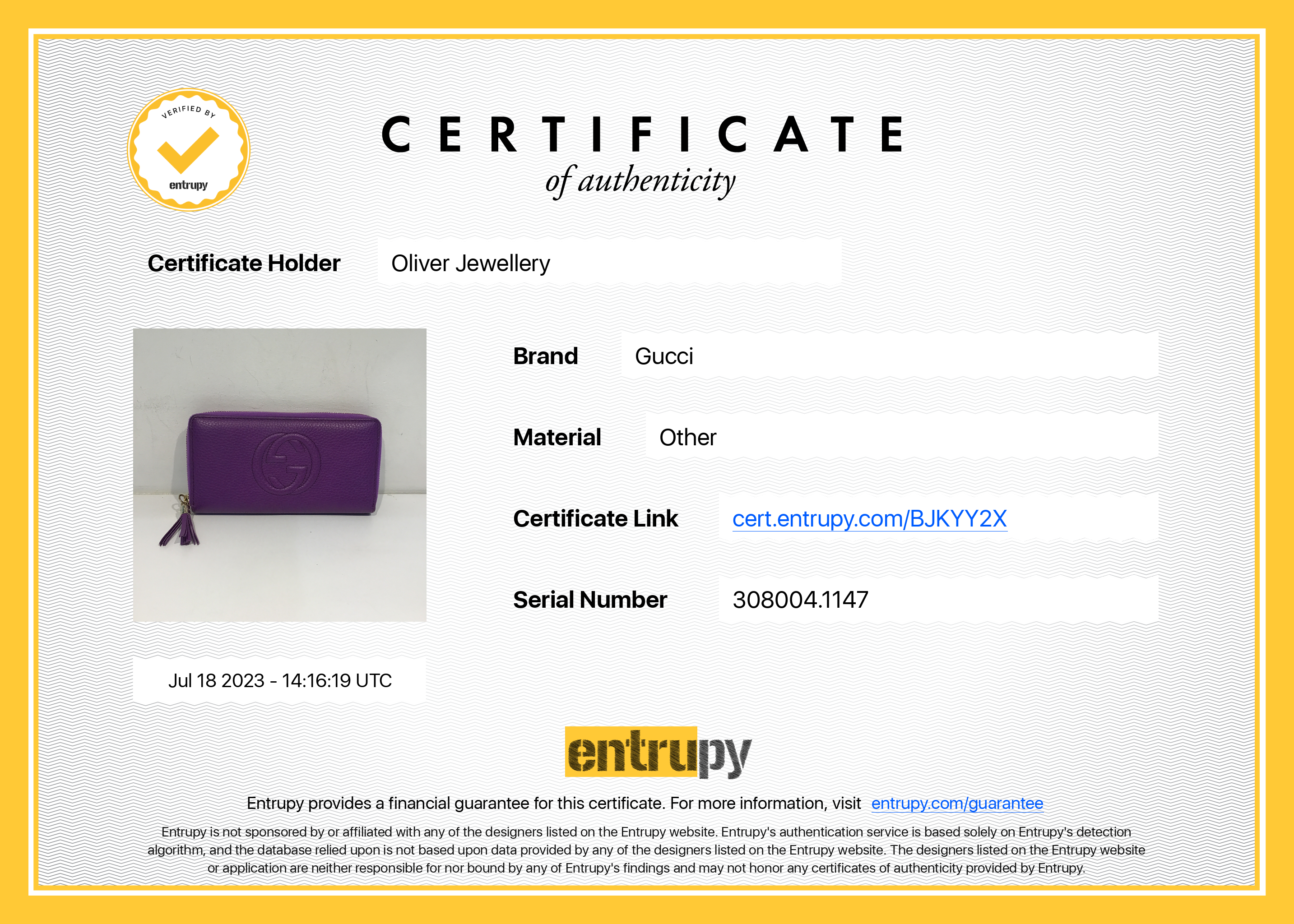 Gucci Soho Leather Zip Around Wallet w/ Box