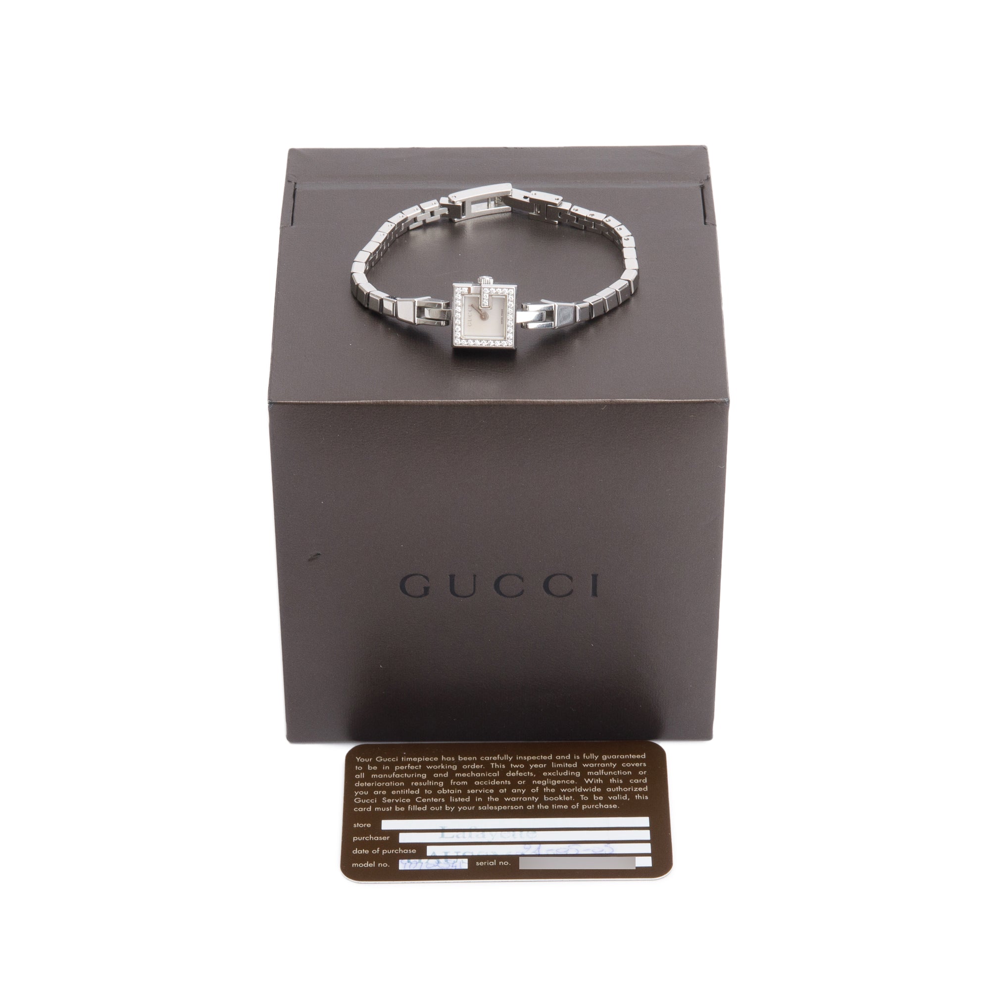 Gucci Stainless Steel 102 Series Diamond Bezel 14 MM Watch w/ Box & Papers