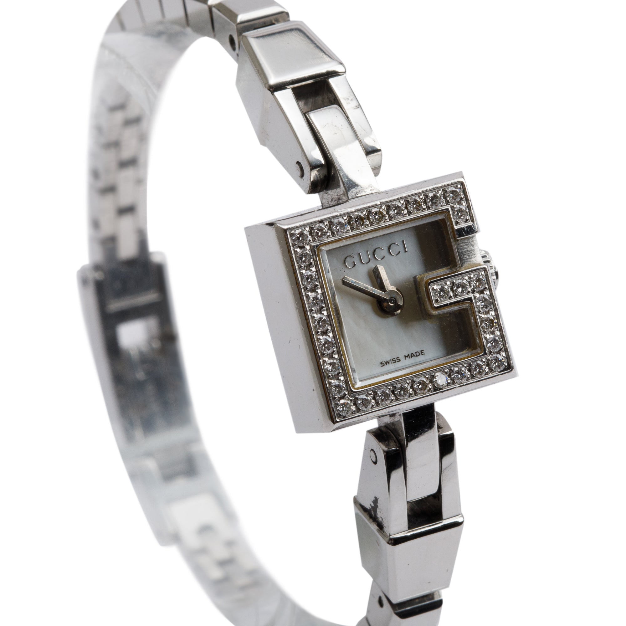 Gucci Stainless Steel 102 Series Diamond Bezel 14 MM Watch w/ Box & Papers