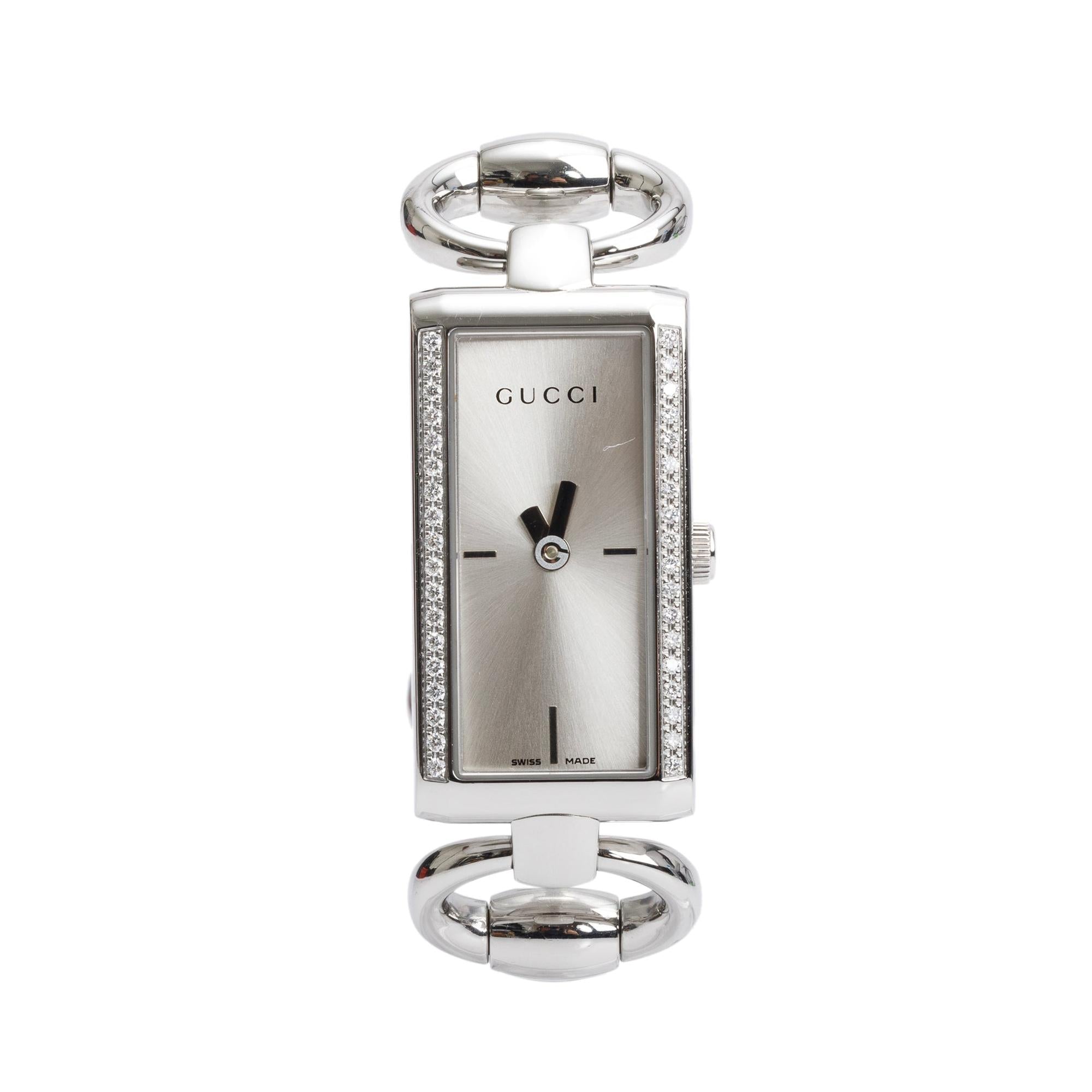 Gucci Stainless Steel 119 Tornabuoni Diamond Bezel Watch
