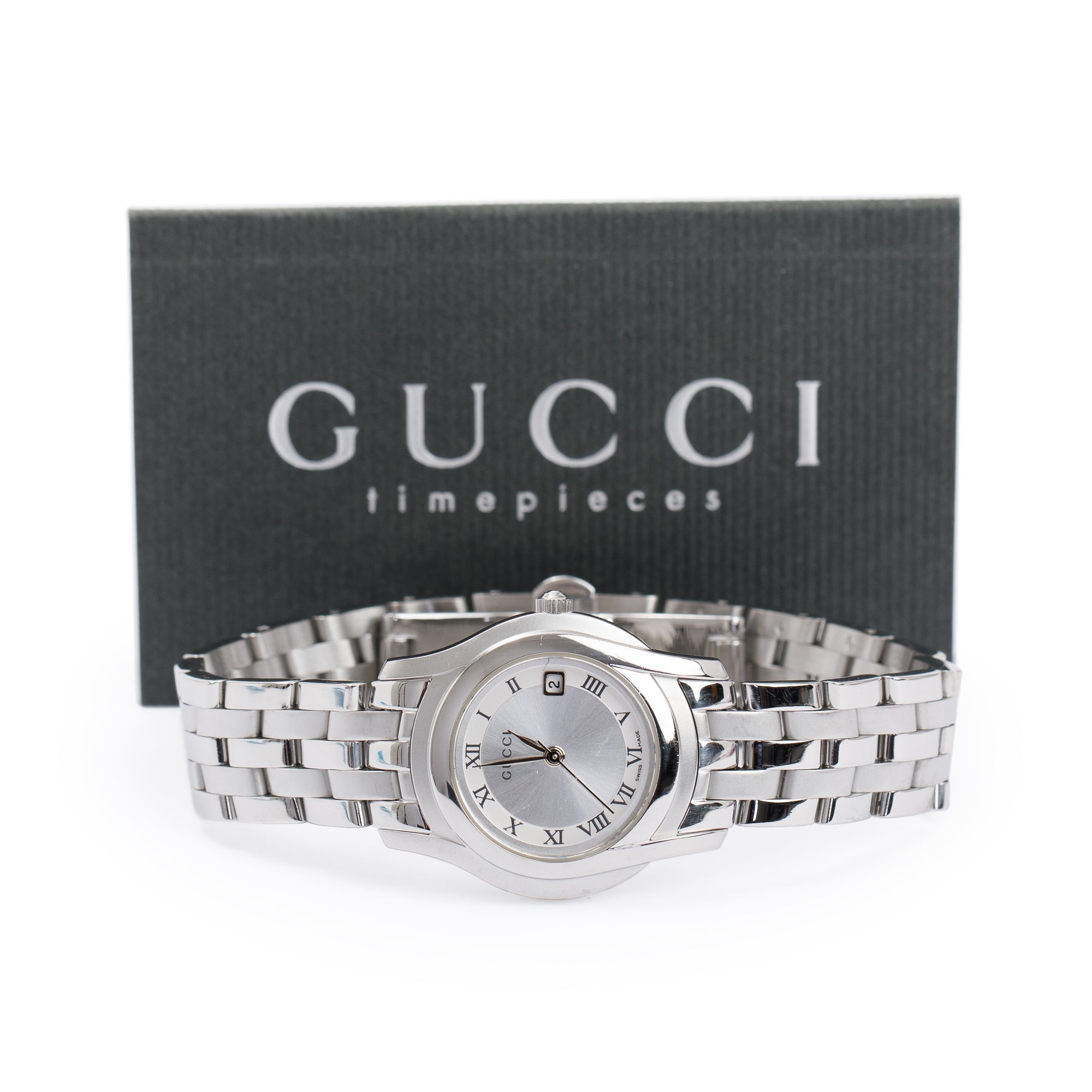 Gucci Stainless Steel 5500 Series 27 MM Watch w/ Papers