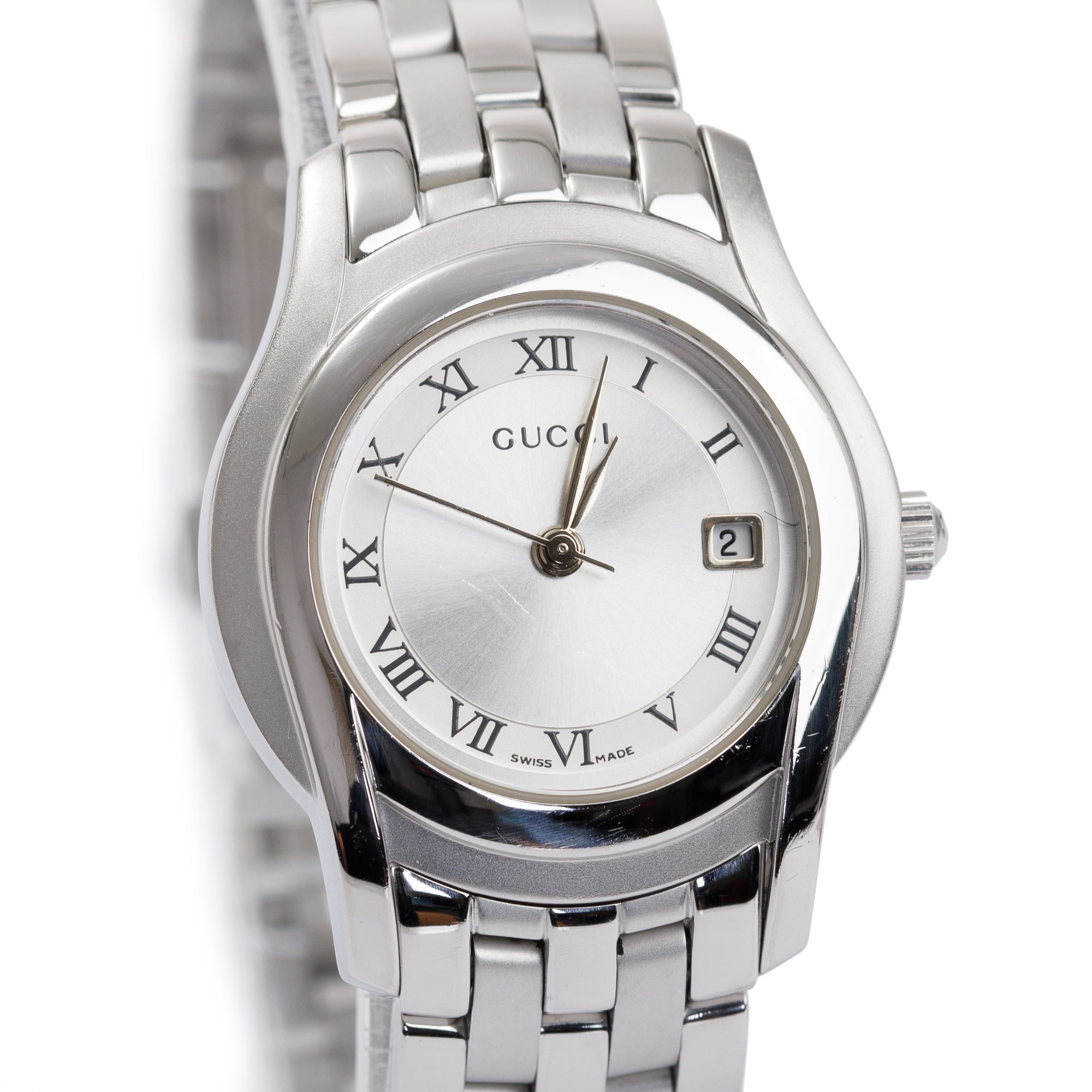 Gucci Stainless Steel 5500 Series 27 MM Watch w/ Papers