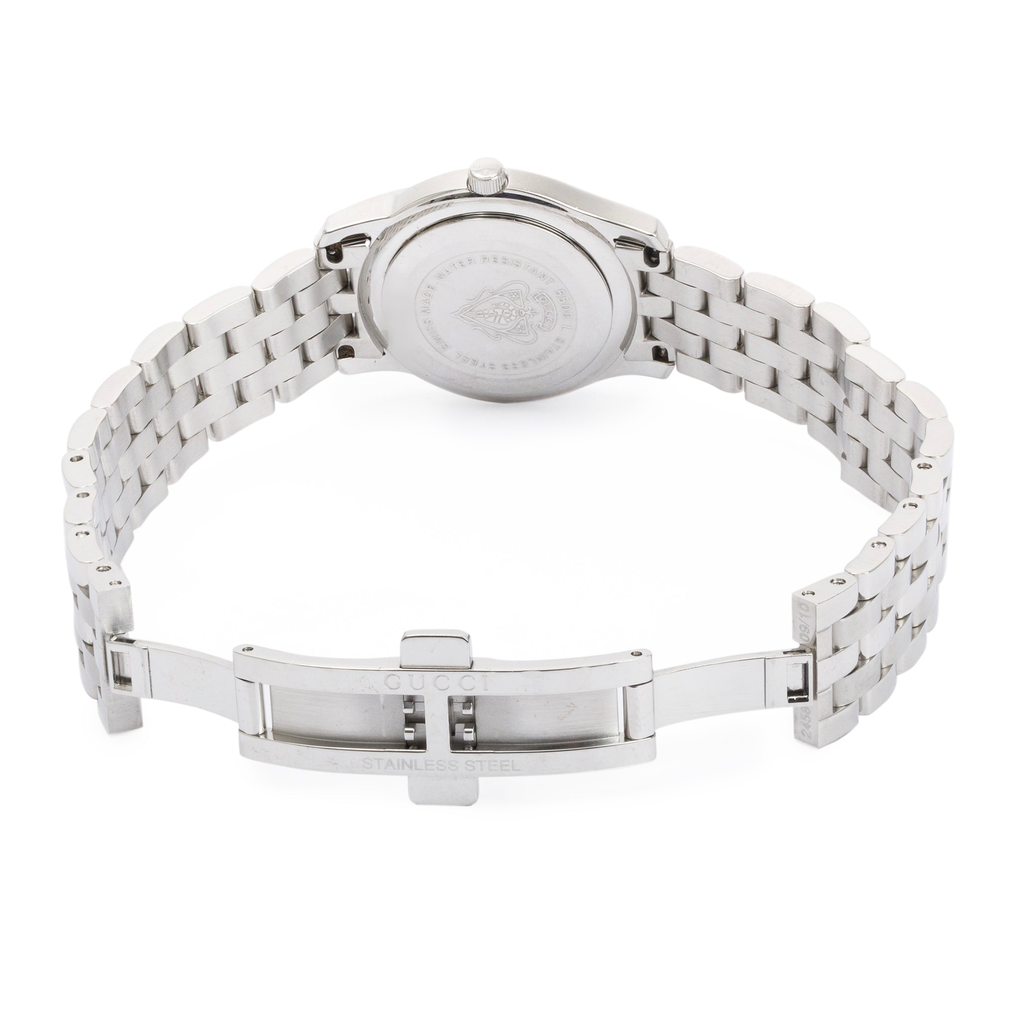 Gucci Stainless Steel 5500 Series Diamond Bezel & Dial 27 MM Watch