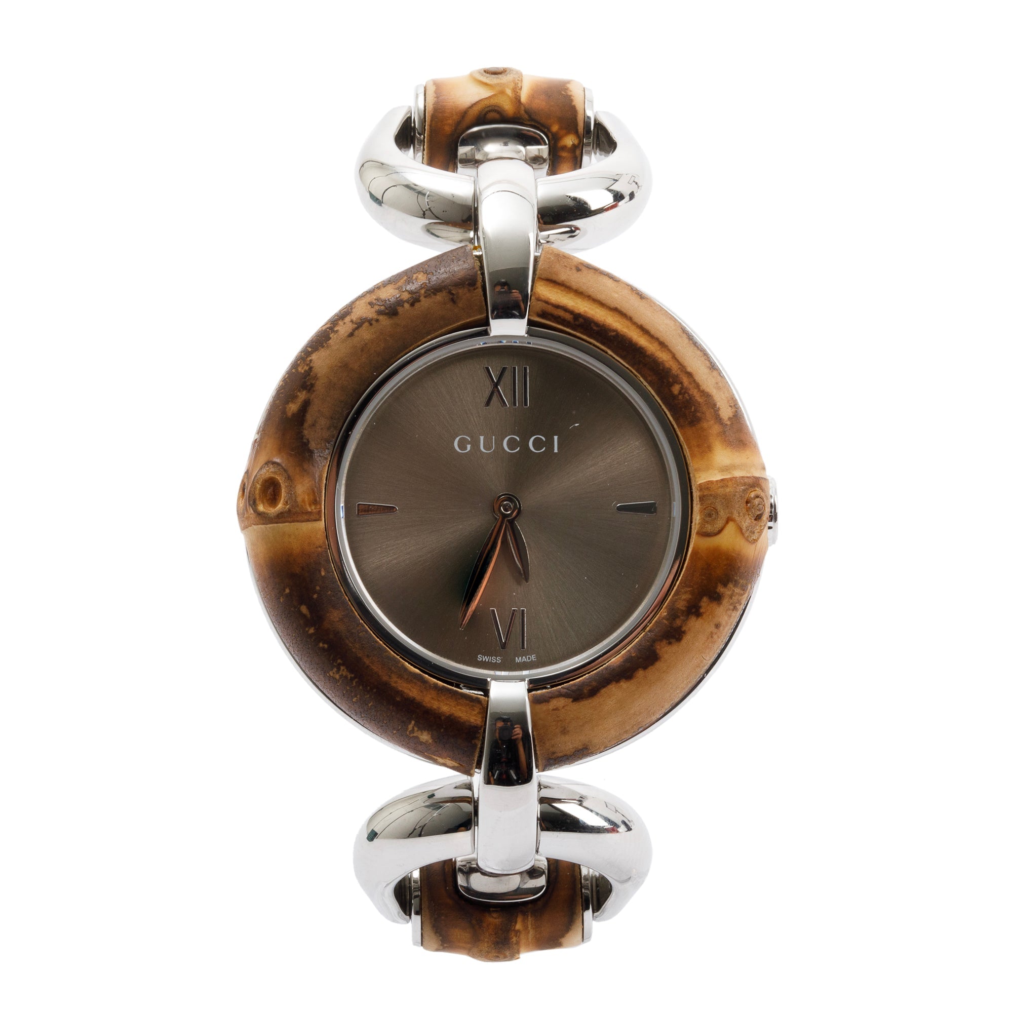 Gucci Stainless Steel Bamboo 36 MM Watch w/ Box