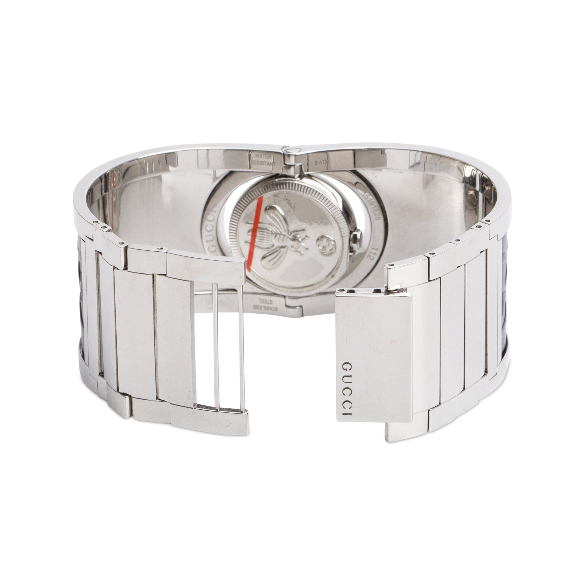 Gucci Stainless Steel & Black Leather Twirl 24 MM Watch