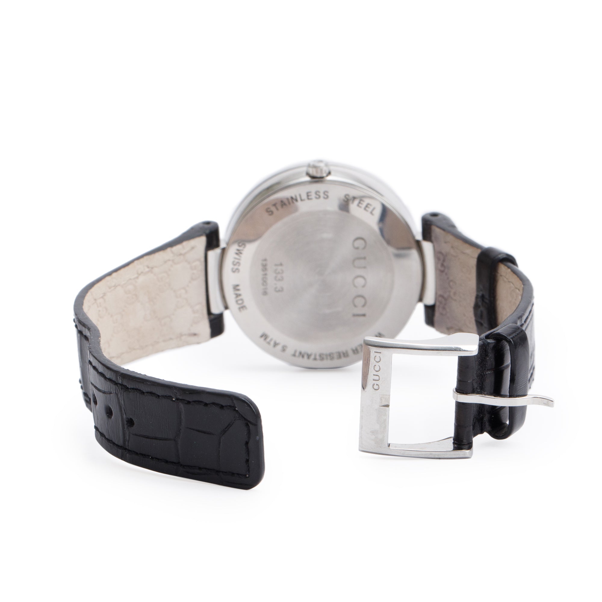 Gucci Stainless Steel Diamond Bezel Interlocking G 37 MM Watch