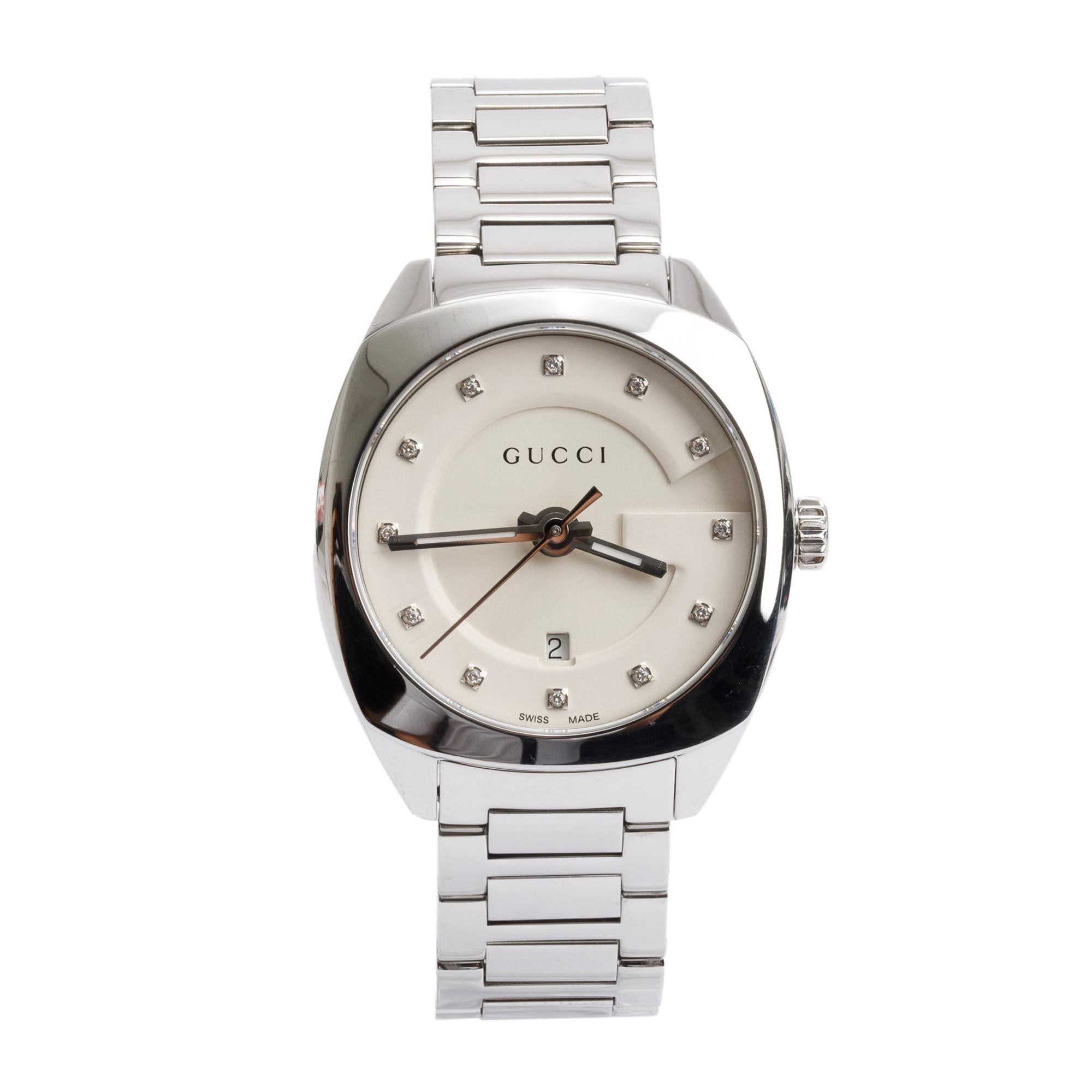 Gucci Stainless Steel Diamond Dial GG2570 29 MM Watch
