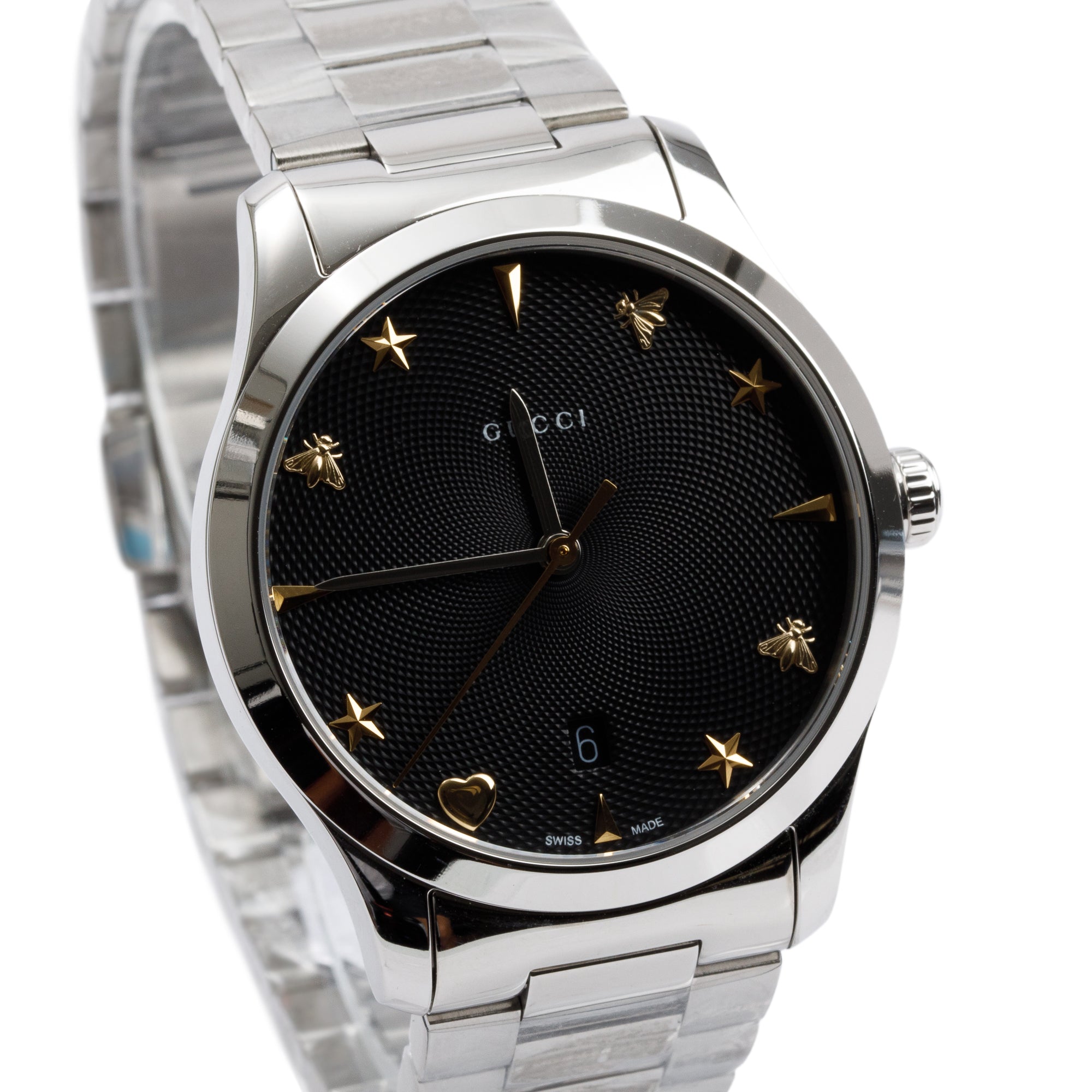 Gucci Stainless Steel G-Timeless 38 MM Watch w/ Box & Papers