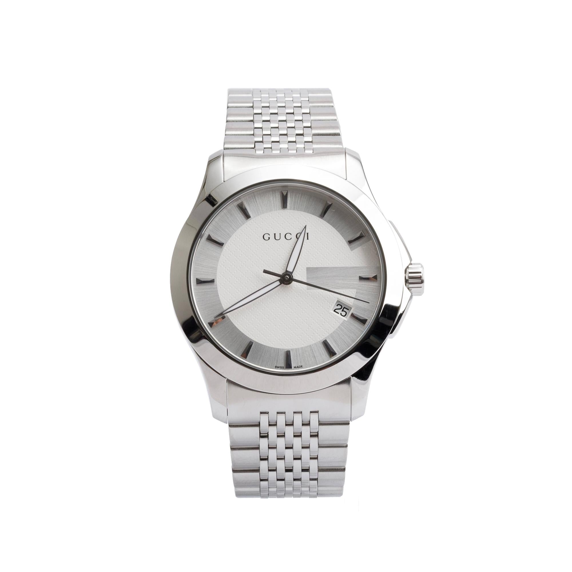 Gucci Stainless Steel G-Timeless 39 MM Watch w/ Box & Papers