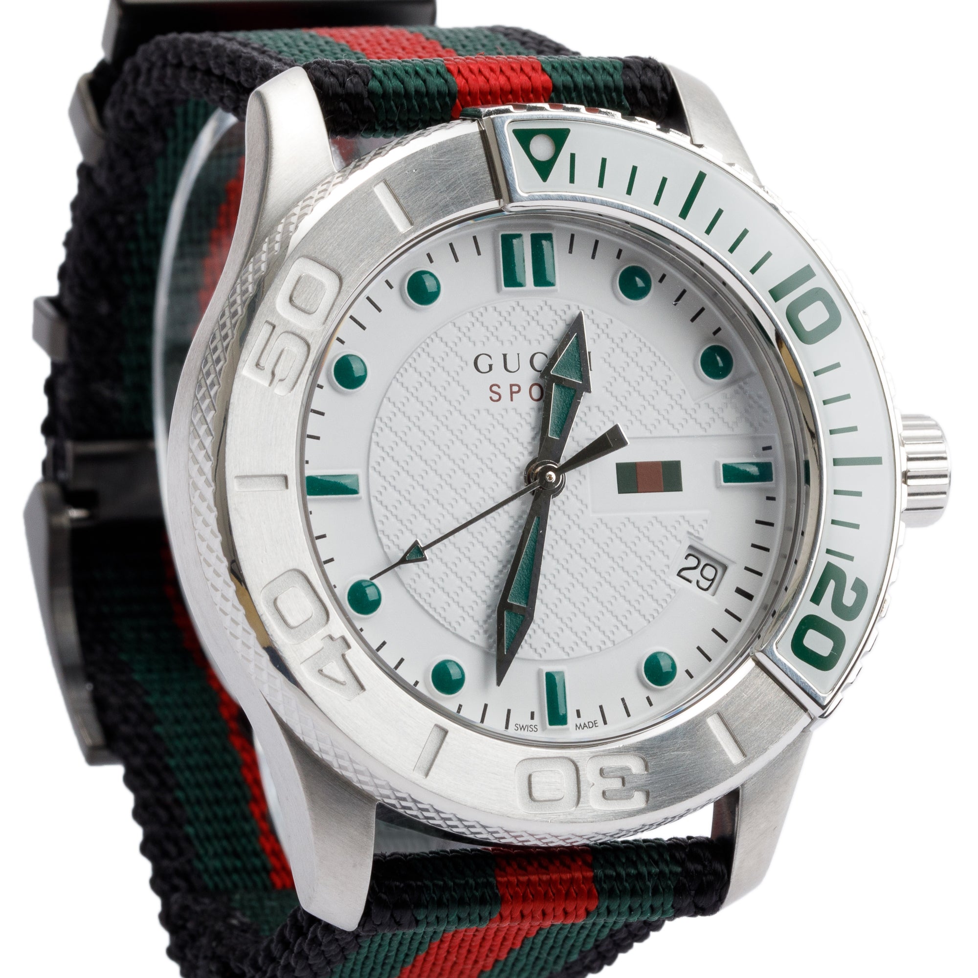 Gucci Stainless Steel G-Timeless XL Sport 44 MM Watch w/ Box & Papers