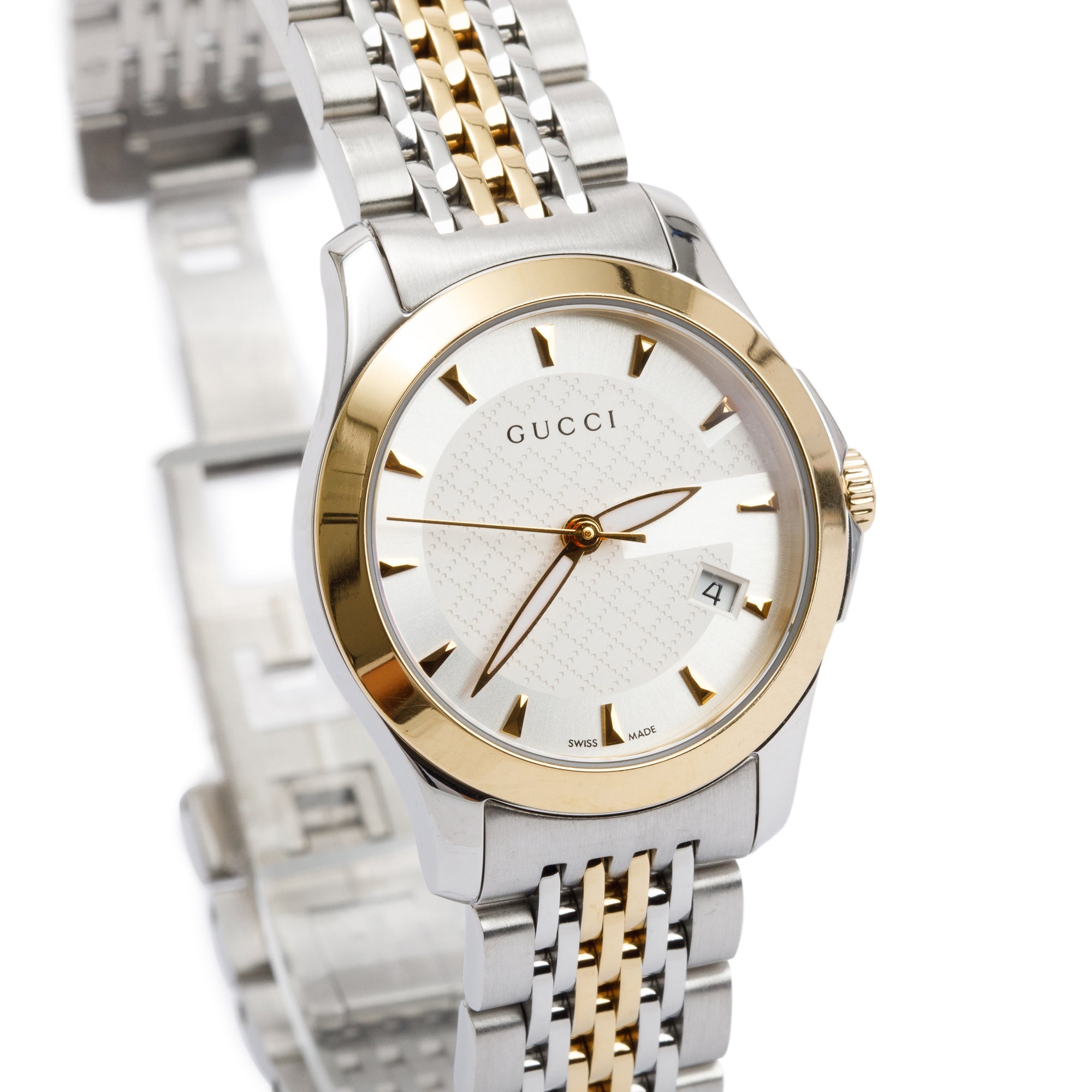 Gucci Stainless Steel & Gold Plated G-Timeless 27 MM Watch w/ Box & Papers