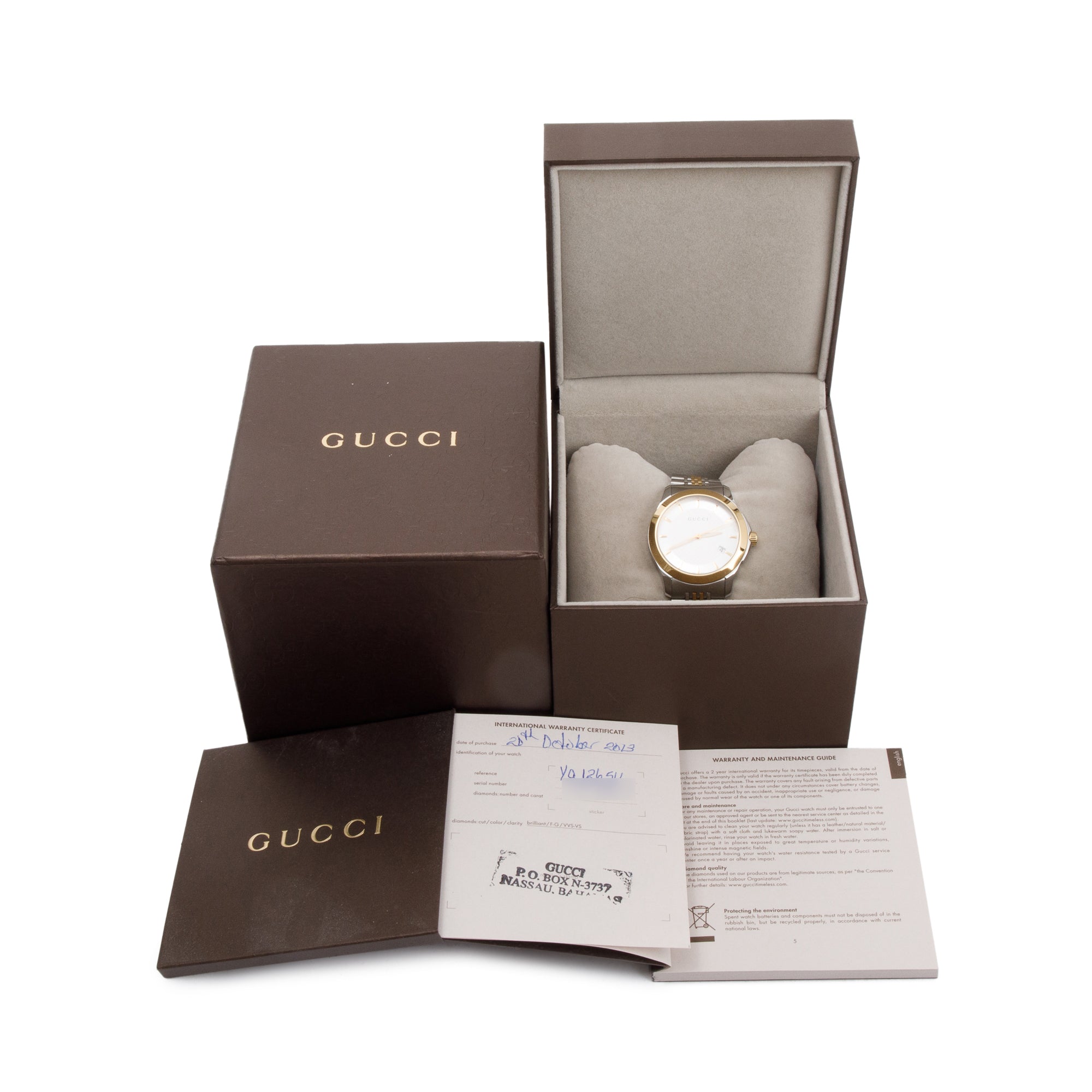 Gucci Stainless Steel & Gold Plated G-Timeless 38 MM Watch w/ Box & Papers