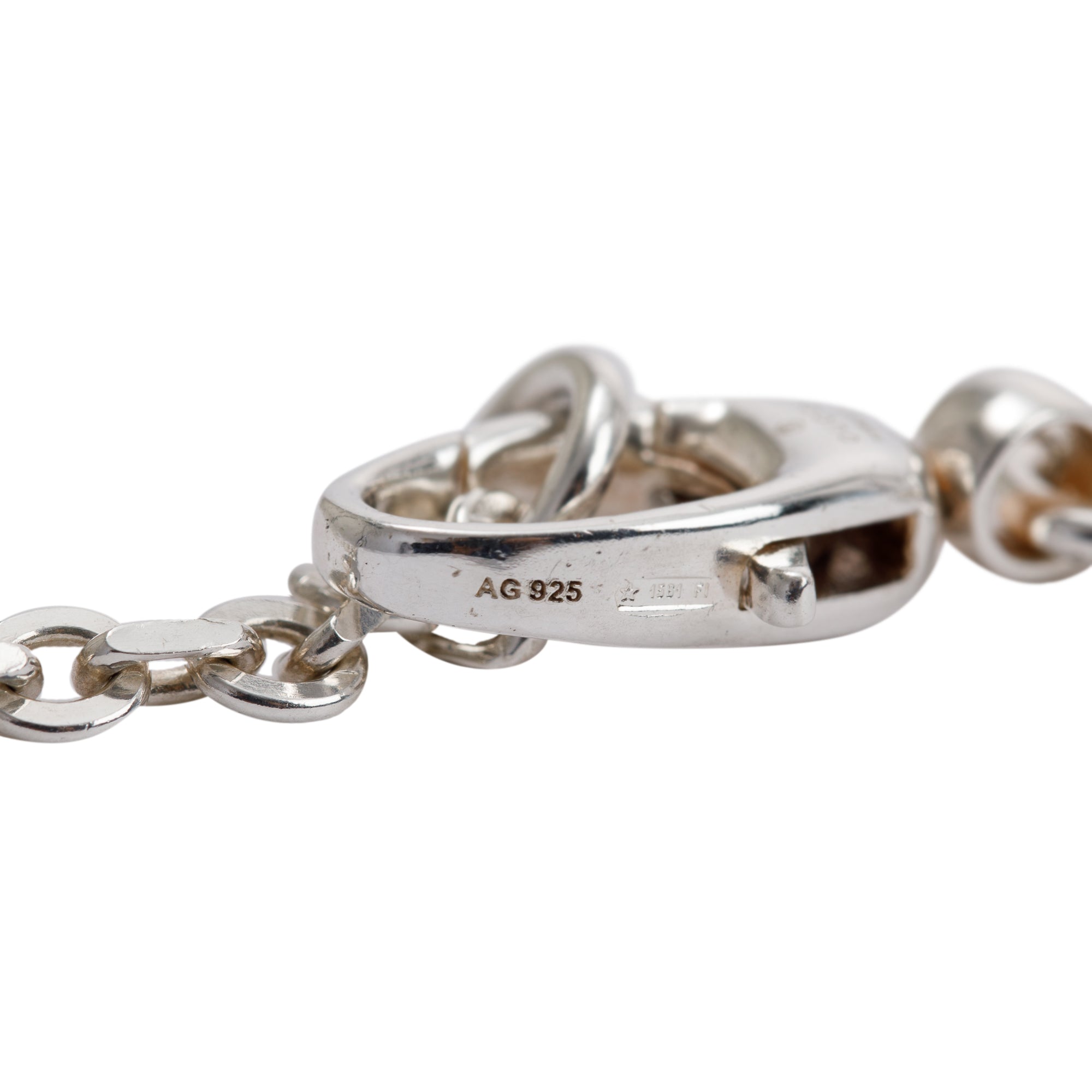 Gucci Sterling Silver Bamboo Pendant Necklace