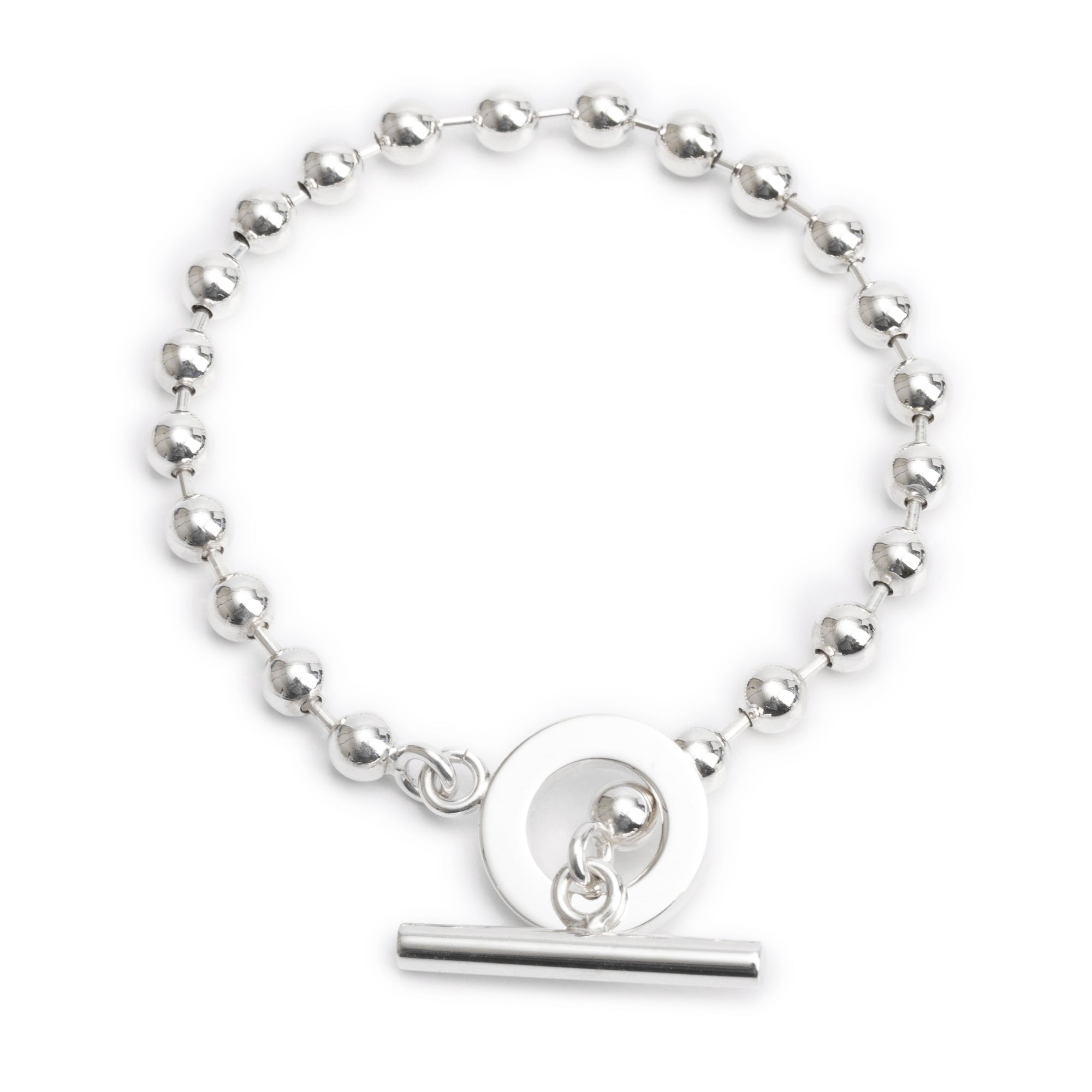 Gucci Sterling Silver Boule Chain Toggle Bracelet