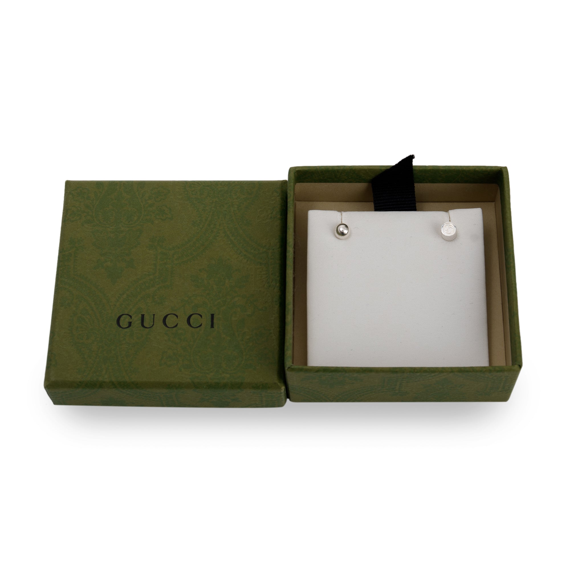 Gucci Sterling Silver Boule Mismatched Stud Earrings w/ Box