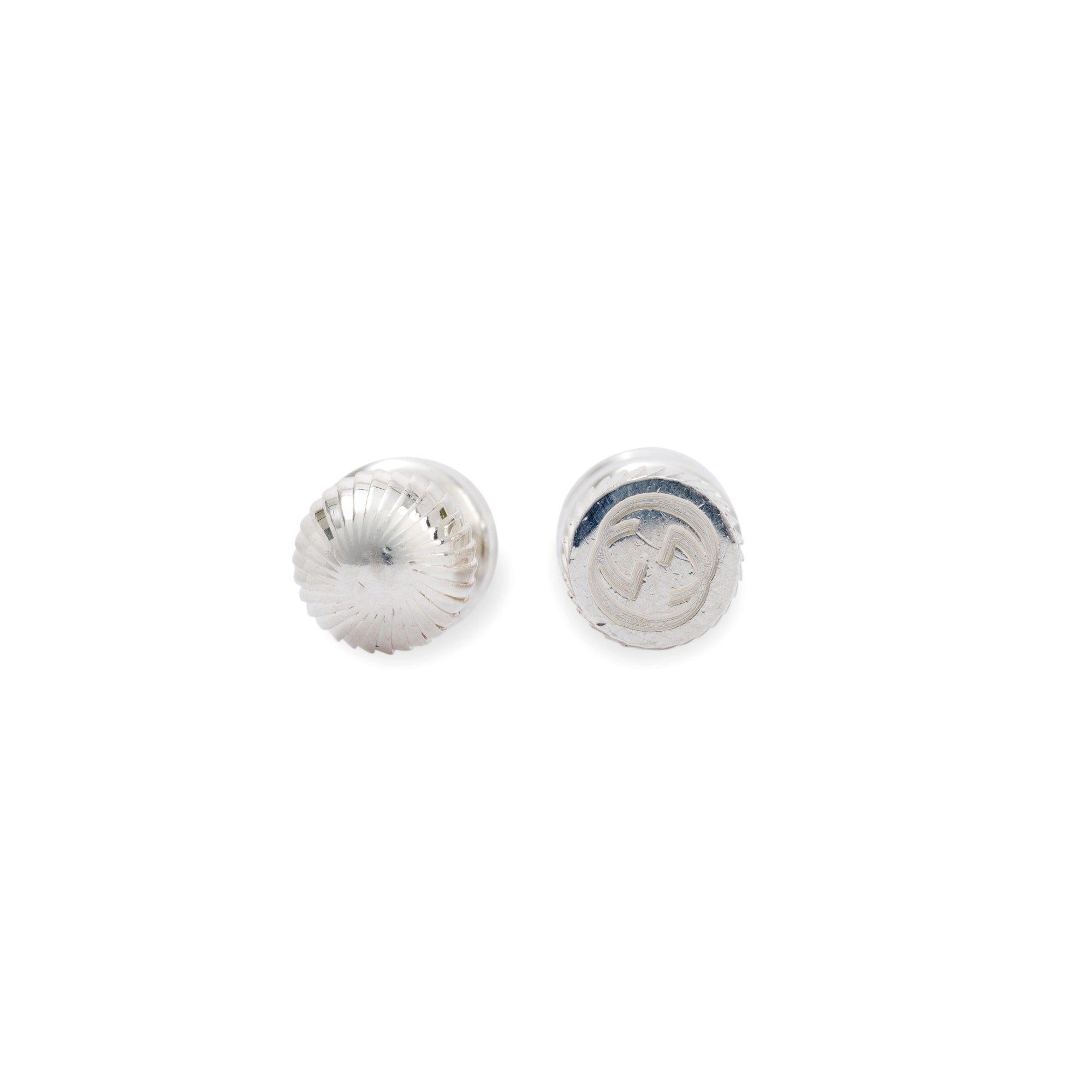 Gucci Sterling Silver Boule Mismatched Stud Earrings w/ Box