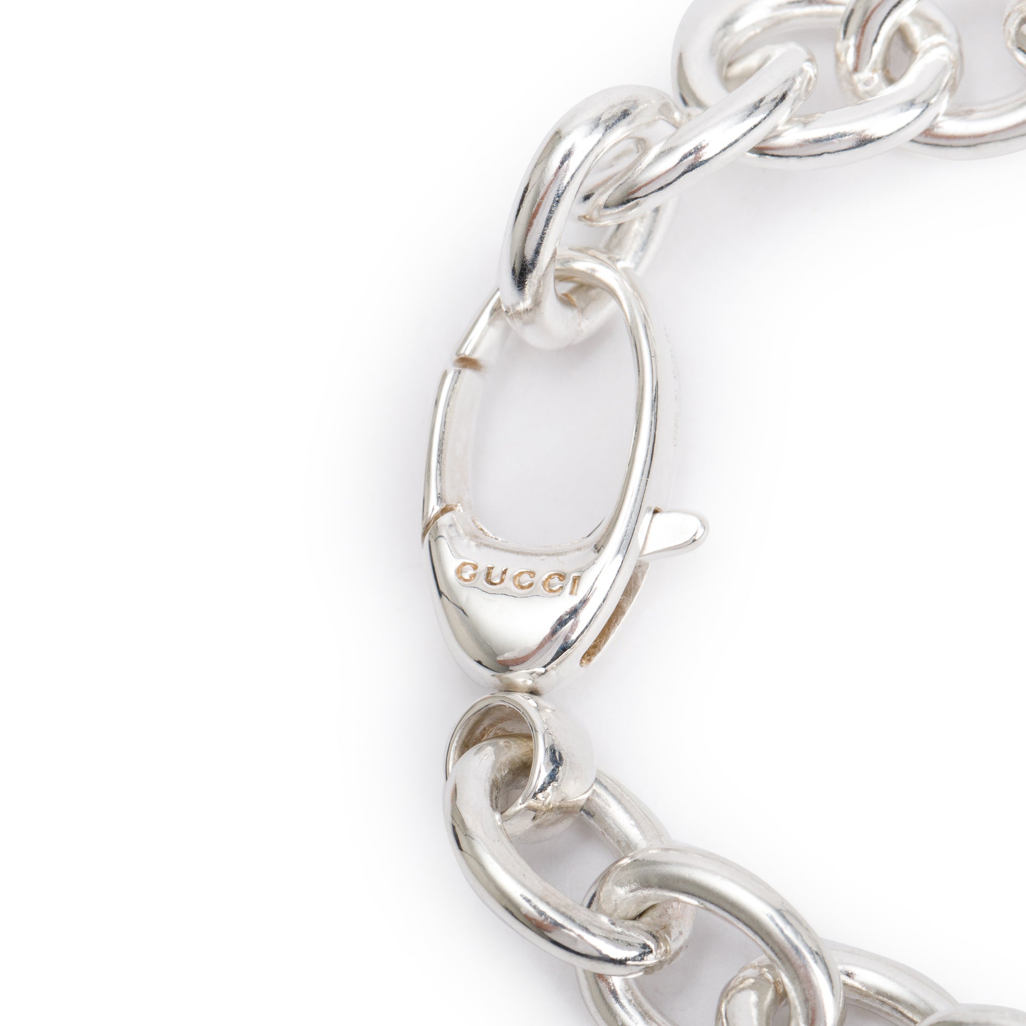 Gucci Sterling Silver Charlotte Heart Charm Bracelet w/ Box