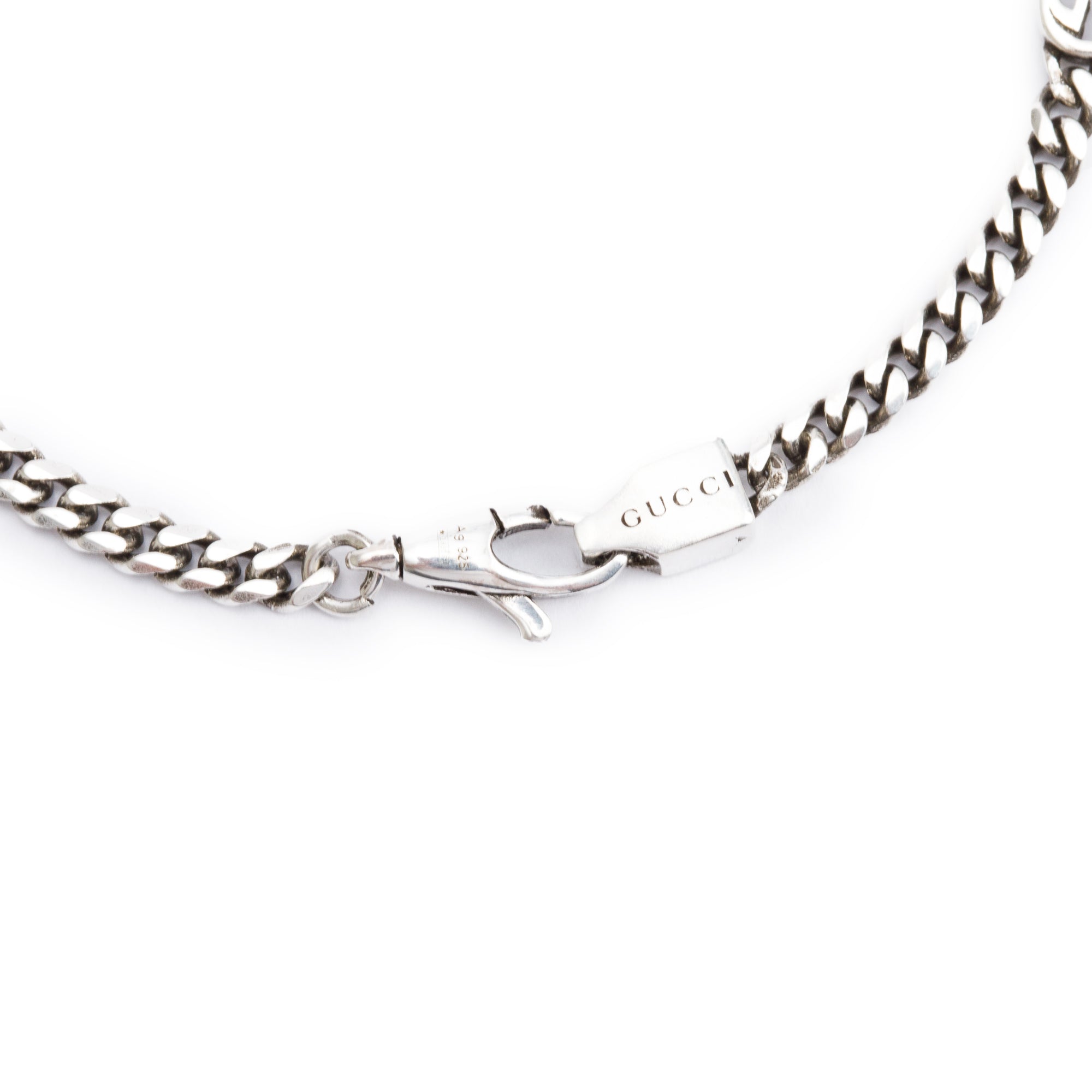 Gucci Sterling Silver Enamel Interlocking G Station Bracelet