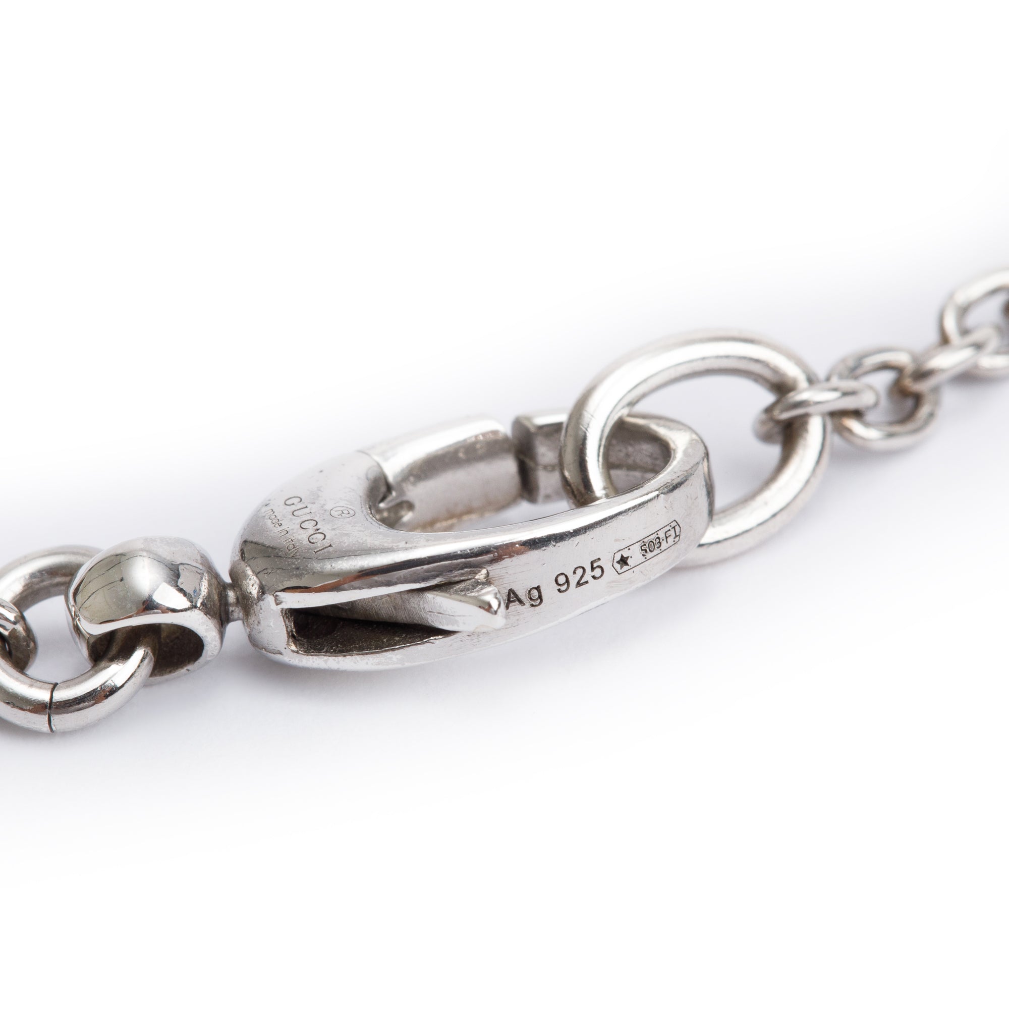 Gucci Sterling Silver Feline Head Pendant Necklace w/ Box