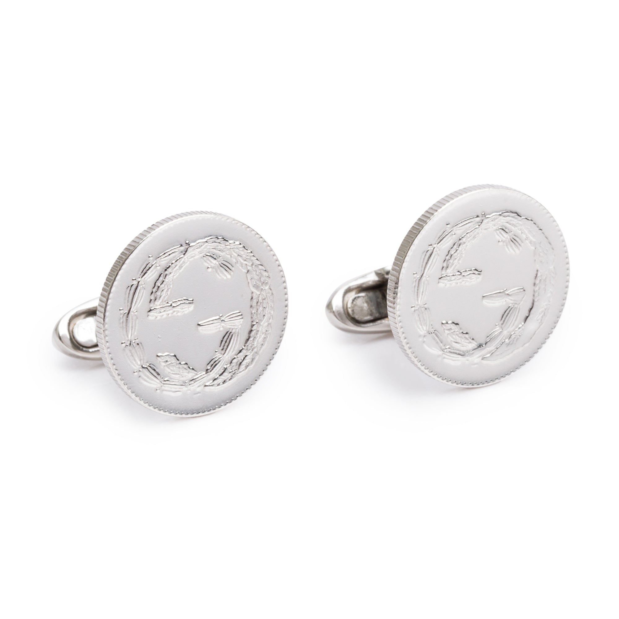 Gucci Sterling Silver G Coin Cufflinks